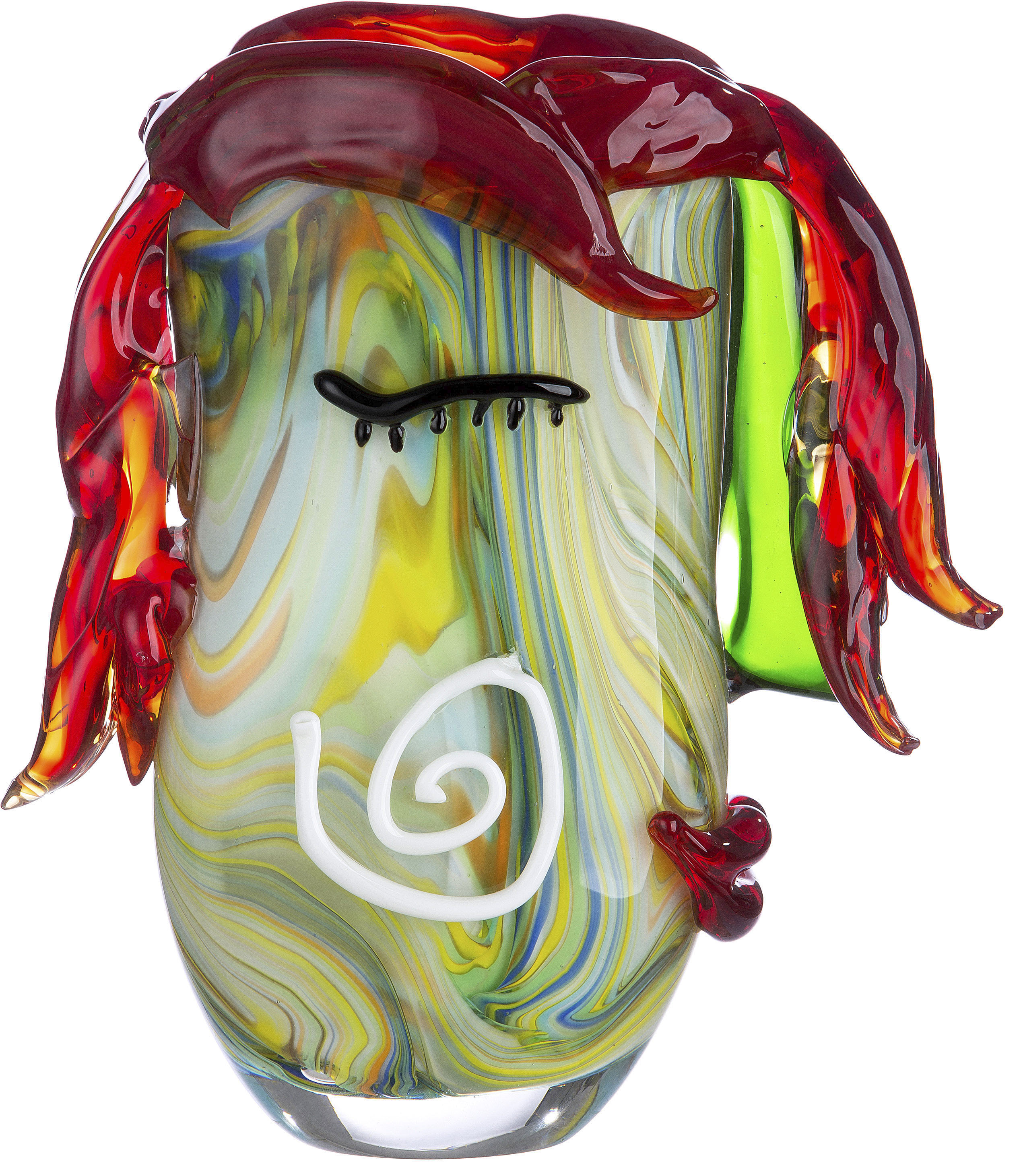 Casablanca by Gilde Tischvase "Curly" dekorative Vase aus Glas, Blumenvase
