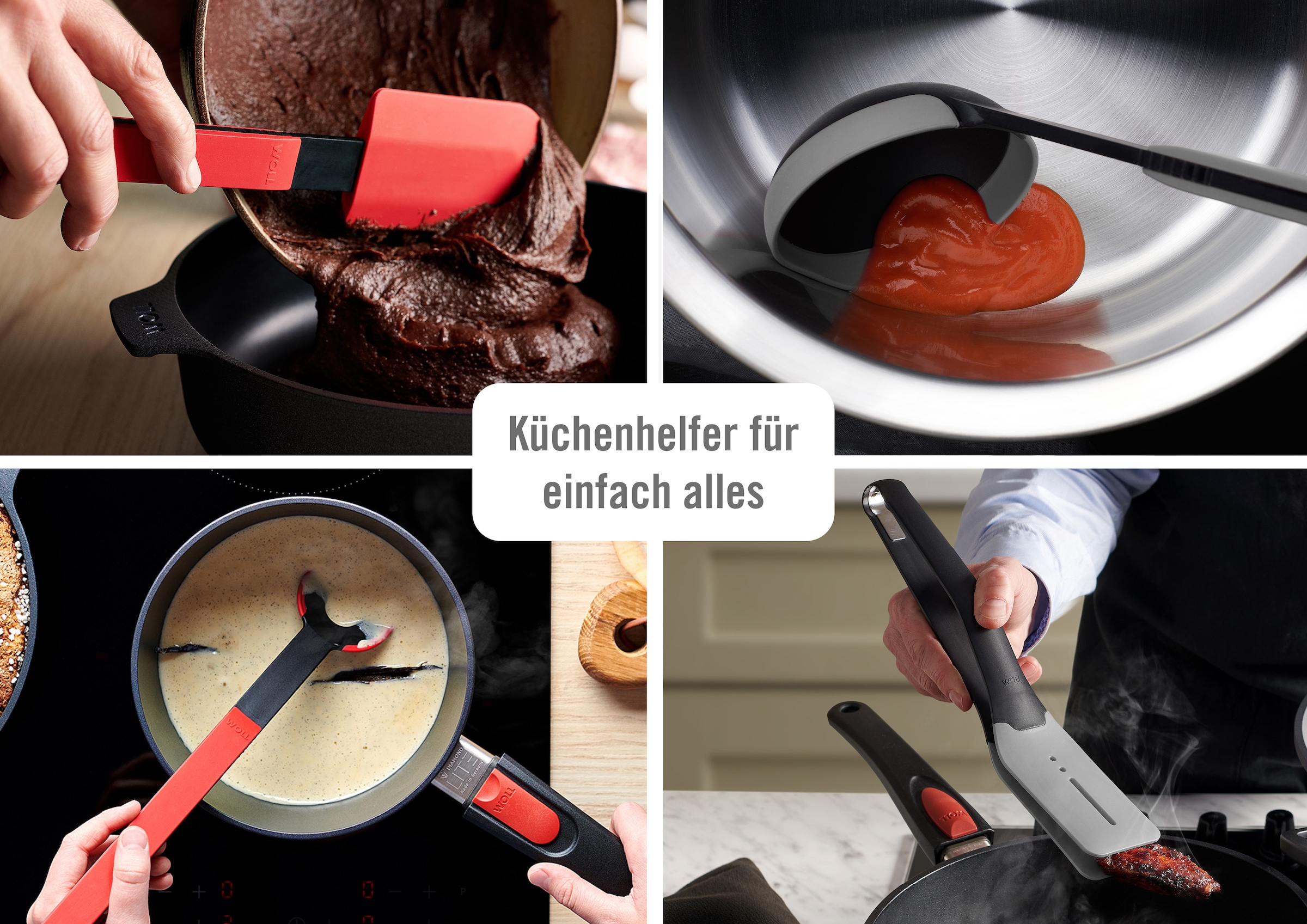 WOLL Kochbesteck-Set »Cook it«, (Set, 3 tlg.), aus hochwertigem Kunststoff und Silikon