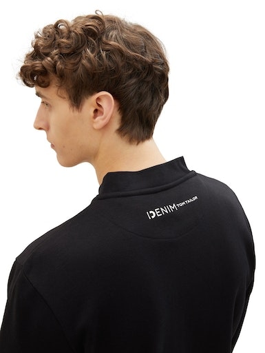 TOM TAILOR Denim Sweatjacke, mit Print-Logo auf der Rückseite
