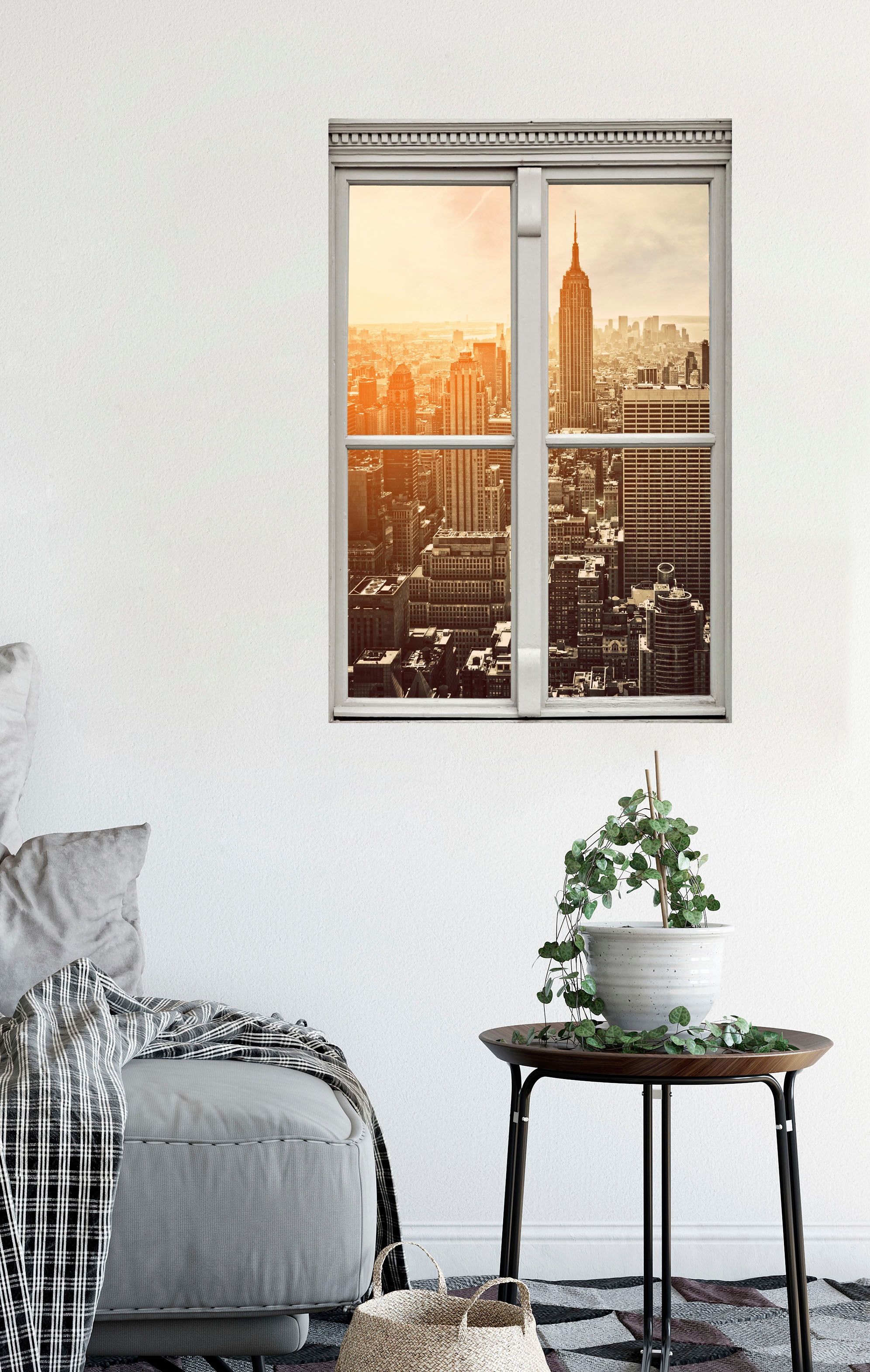 queence Wandsticker »New York«, Wandsticker, Wandbild, selbstklebend, 3D, Fenster