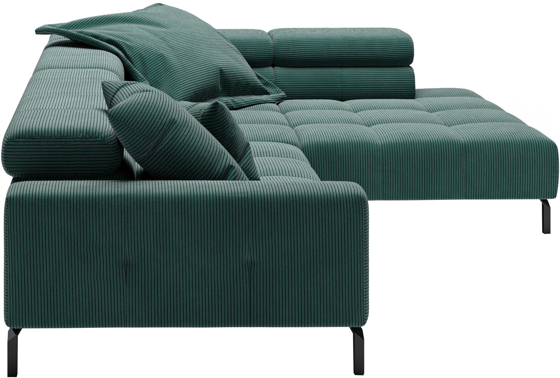 Places of Style Ecksofa »Cleveland, L-Form, incl. Kopfteilverstellung, Breite 311 cm«, wahlweise elektrischer Sitzvorzug
