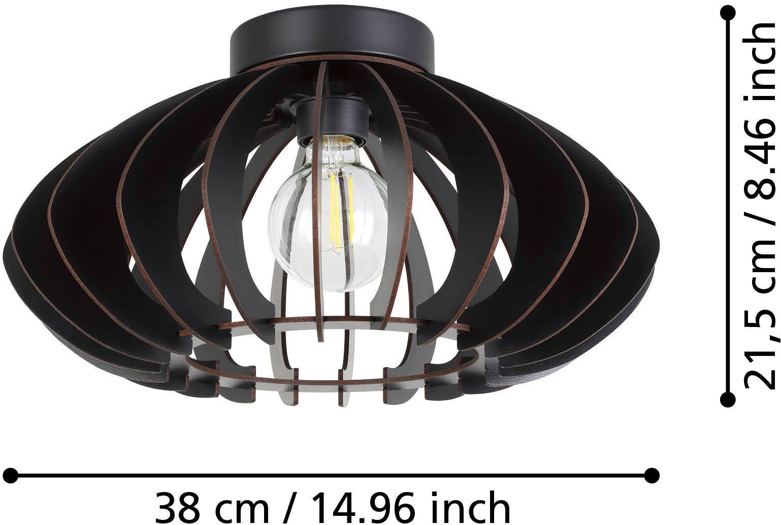 EGLO Deckenleuchte »Cossano 3 Deckenlampe, Vintage, Retro, Japandi, E27, Flurlampe, Lampe« E27 1 Stk.