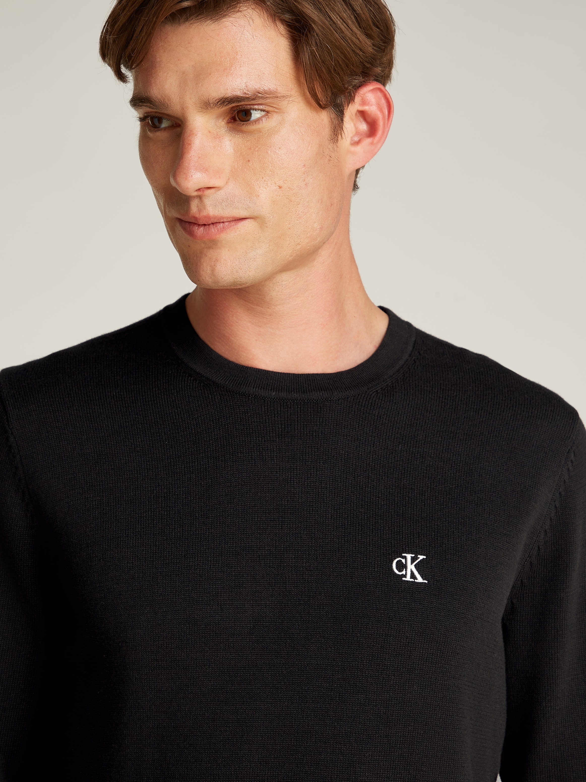 Calvin Klein Jeans Rundhalspullover »MODERN CREW NECK SWEATER«, Logodruck, Rundhals