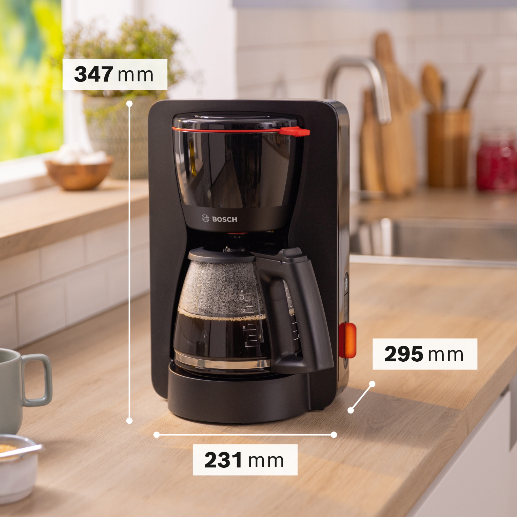 BOSCH Filterkaffeemaschine »MyMoment TKA3M133« 1,25 l Kaffeekanne Papierfilter 1x4 60min Warmhaltefunktion, Aroma intense, Entkalkungsprogramm, 1200 W