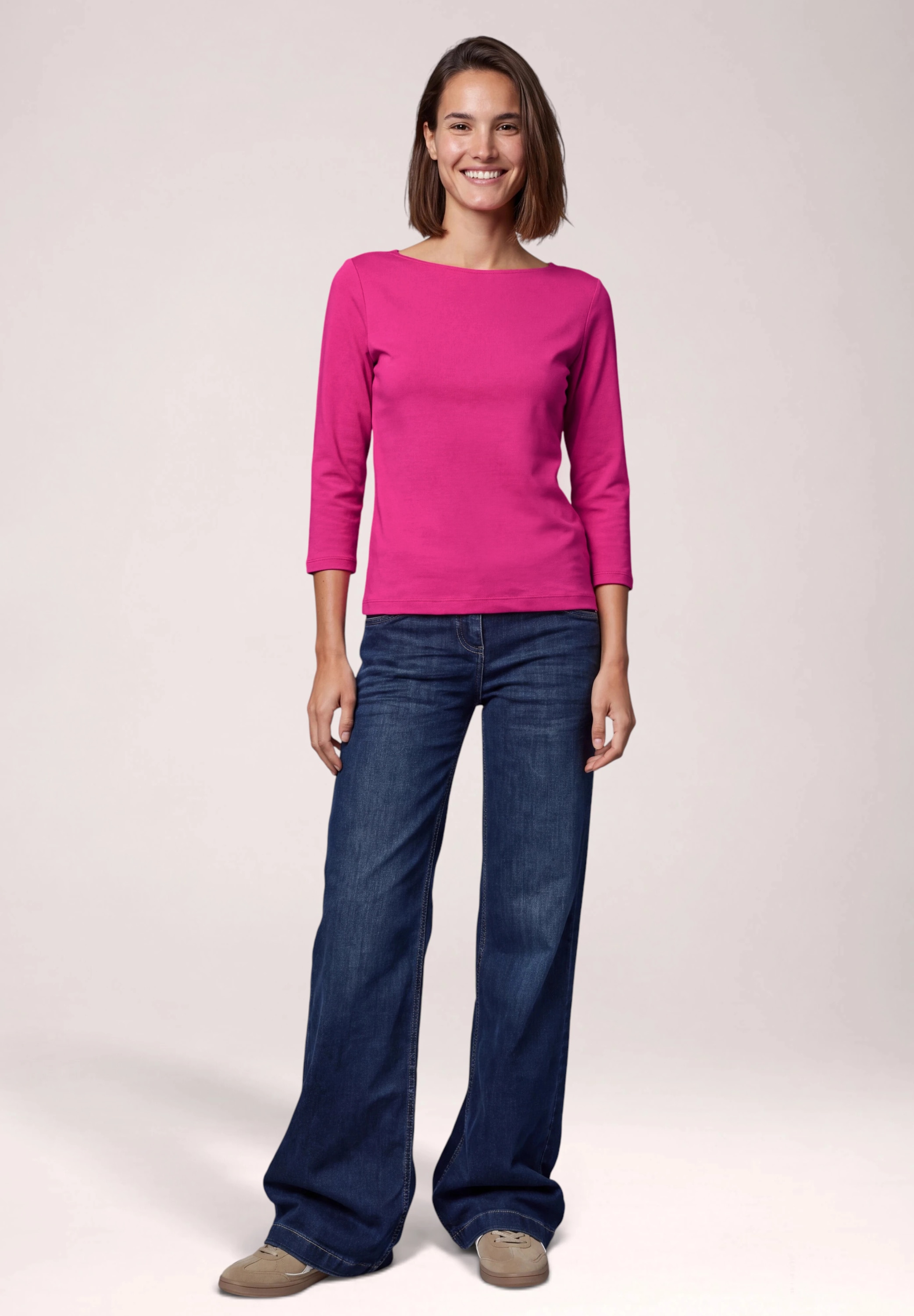 Cecil 3/4-Arm-Shirt mit U-Boot-Ausschnitt