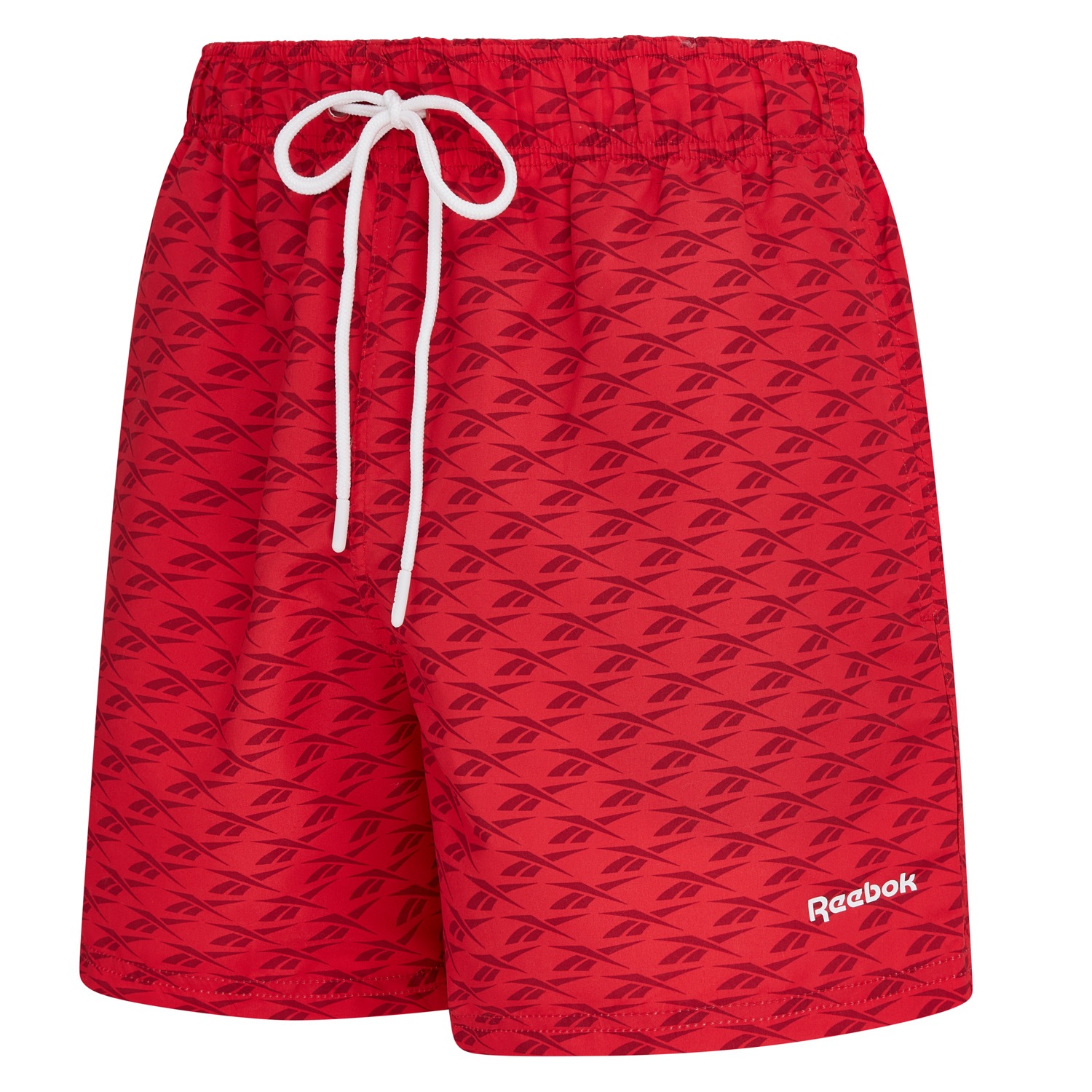 Badeshorts REEBOK "Sergio", Gr. M, N-Gr, vector rot, Microfaser, Obermaterial: 100% Polyester, Badehosen Badeshorts, mit seitlichen Taschen