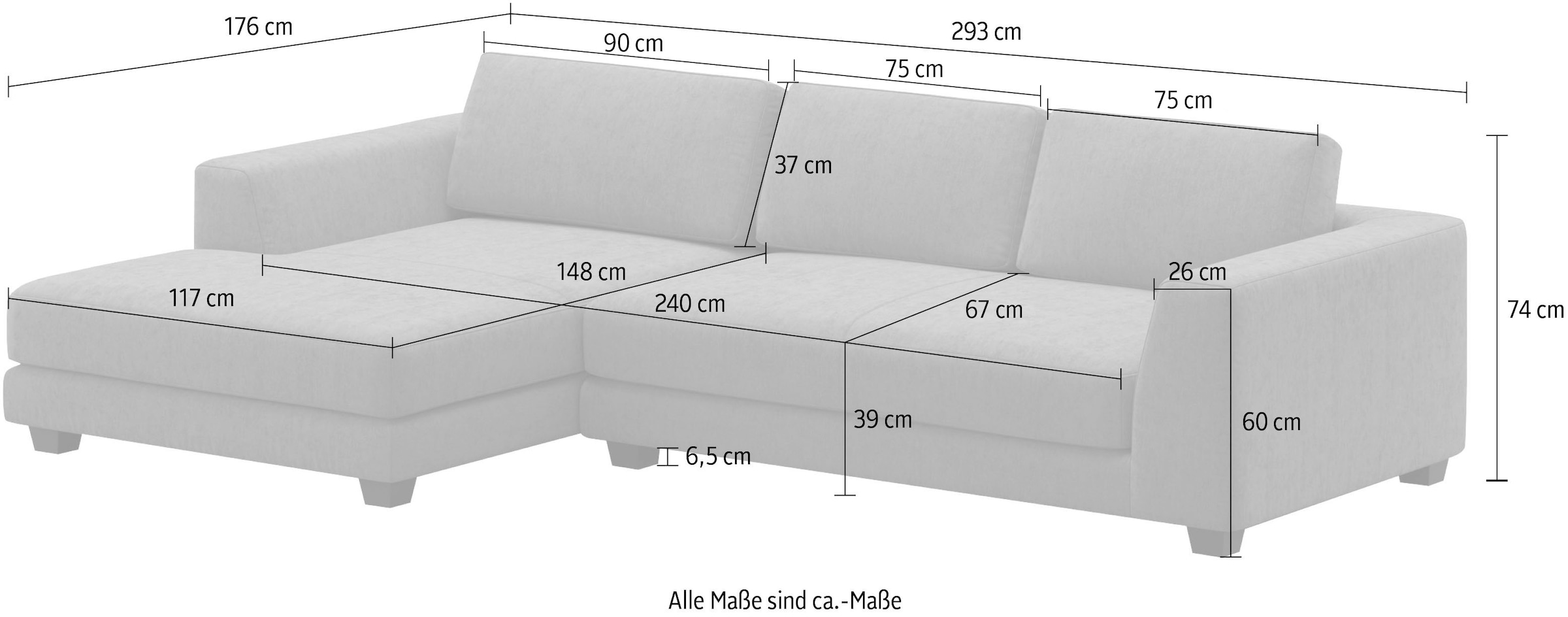machalke® Ecksofa »atoll, L-Form«