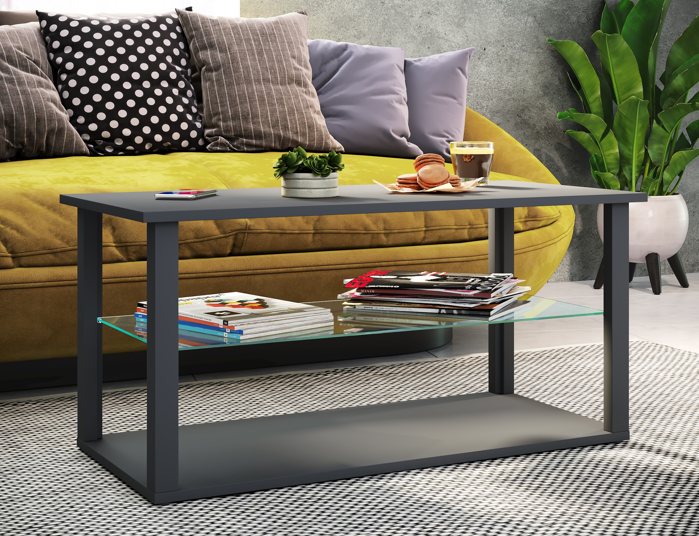 VCM Beistelltisch »Holz Sofatisch Couchtisch Glas Tisch Wanilo L«