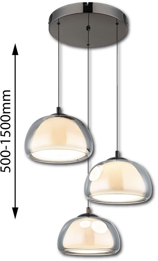 GLOBO LIGHTING Hängeleuchte »AVILA« LED-Modul 1 Stk. Dimmbarer Hängeleuchte schwarz-chrom mit Fernbedienung, smart