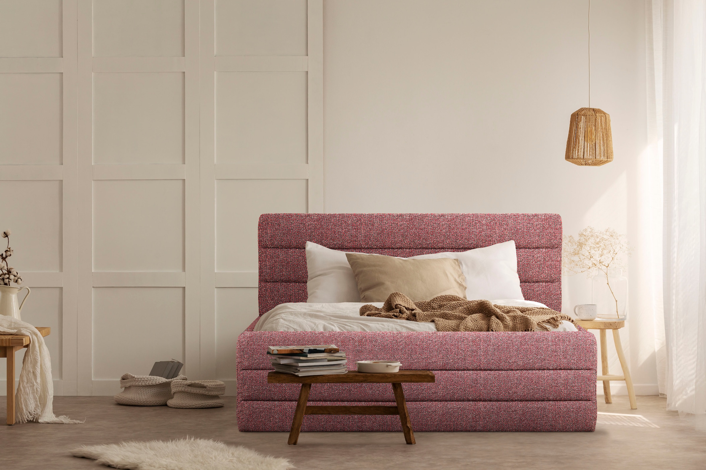 Home affaire Polsterbett "Merrit" Quernaht im Kopf- und Fußteil, in 5 Breit günstig online kaufen