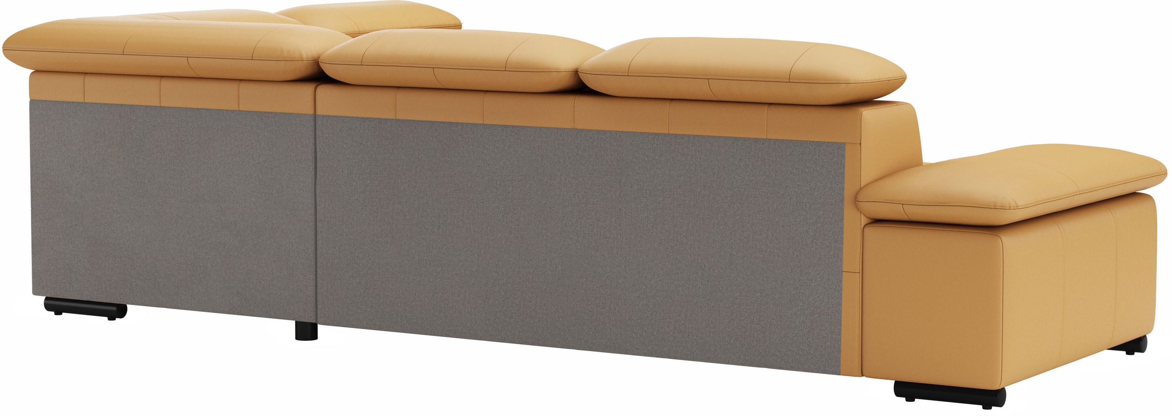 Ecksofa SIT & MORE "Alcudia L-Form", gelb (curry), B:272cm H:73cm T:226cm, NaturLEDER;Spannstoff, Sofas, Ecksofa, mit Armteilverstellung, optional Kopfteilverstellung und Bettfunktion 9