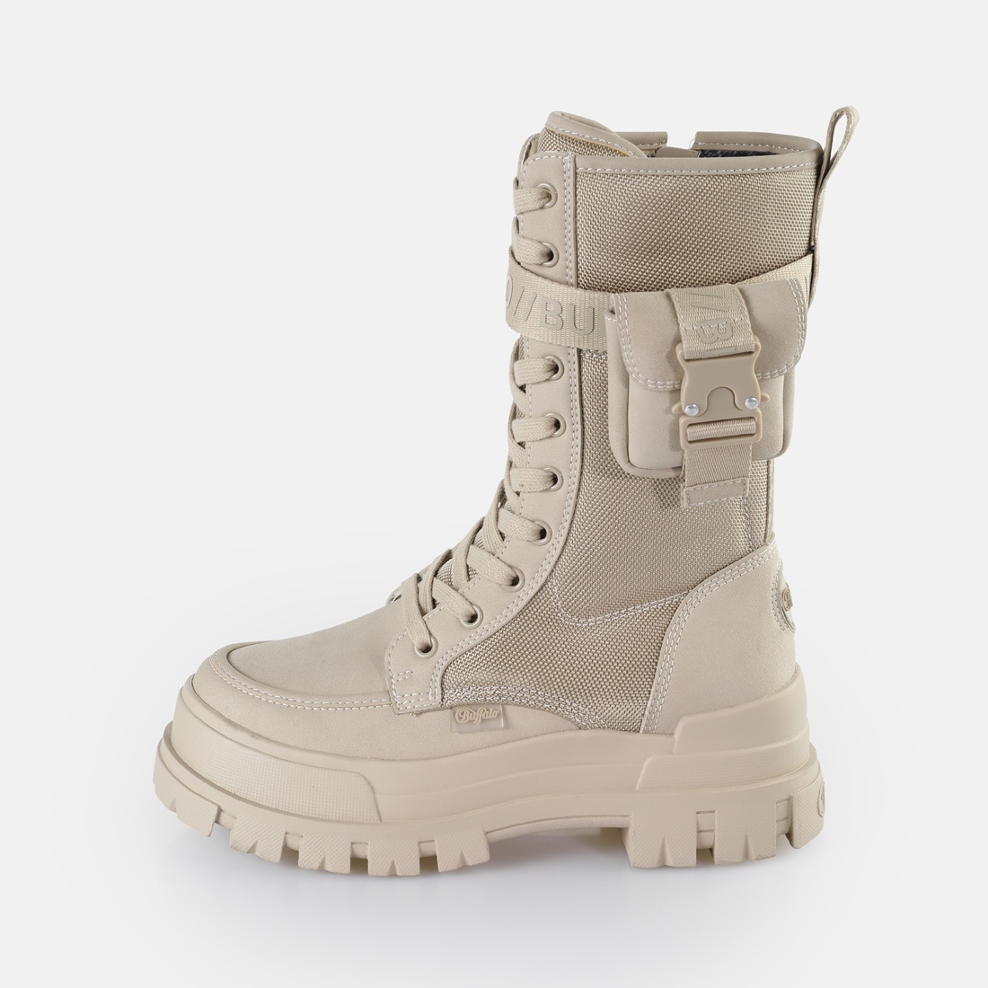 Buffalo Schnürstiefel "ASPHA COM HI" Schnürboots, Plateaustiefel mit kleinem Täschchen am Schaft