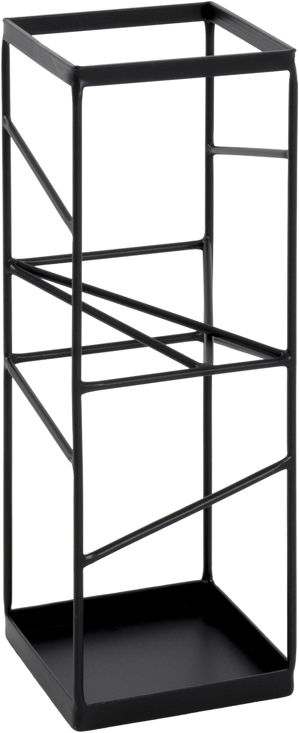 HAKU Schirmständer »Regenschirmständer, Schirmkorb« quadratisch - aus Metall Schwarz - B/T/H 17/17/49 cm