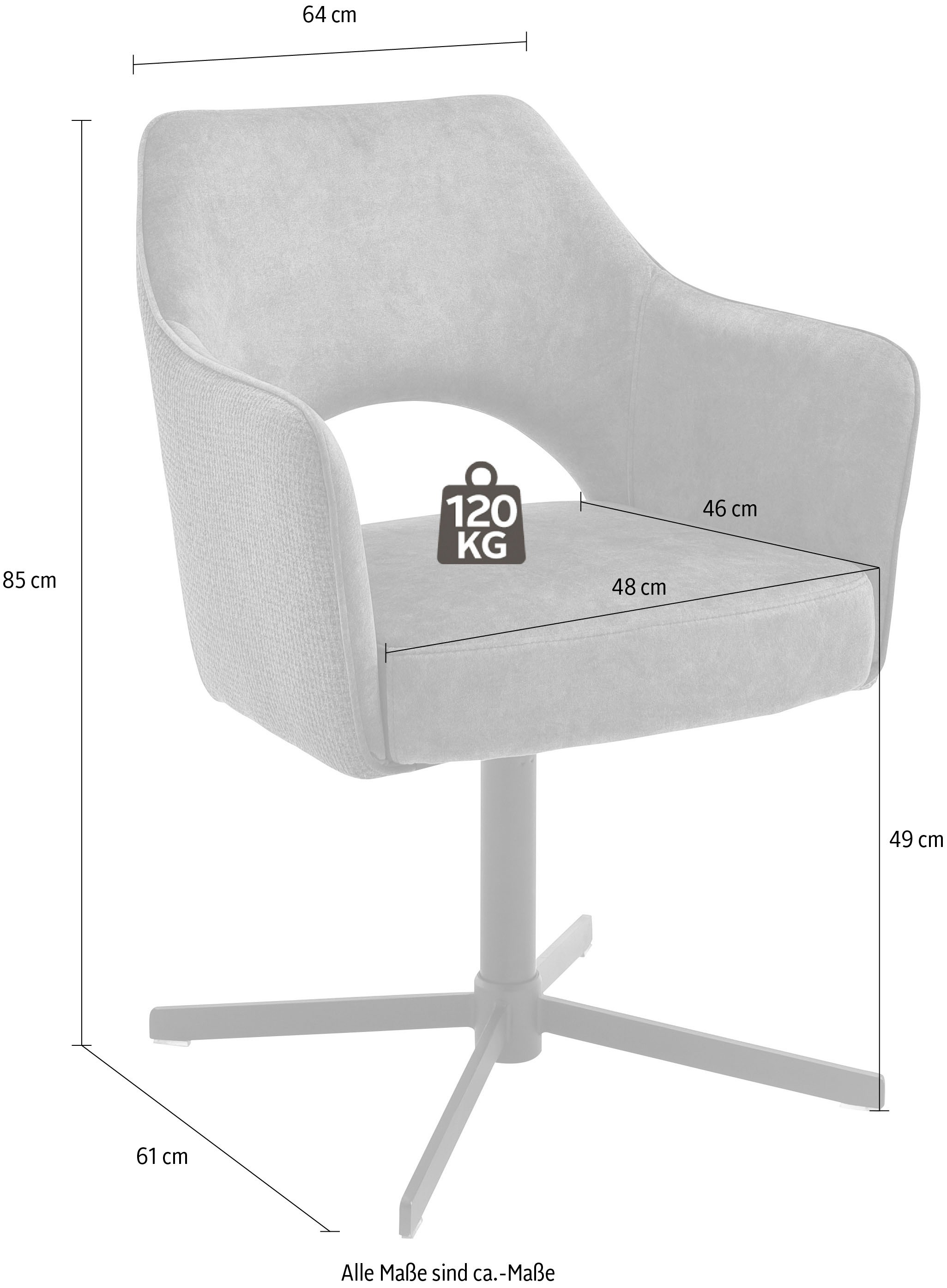 MCA furniture Esszimmerstuhl »Valetta«, (Set), Kg belastbar drehbar St., Nivellierung, Stoffbezug, | mit 120 2 bis BAUR bestellen 360°