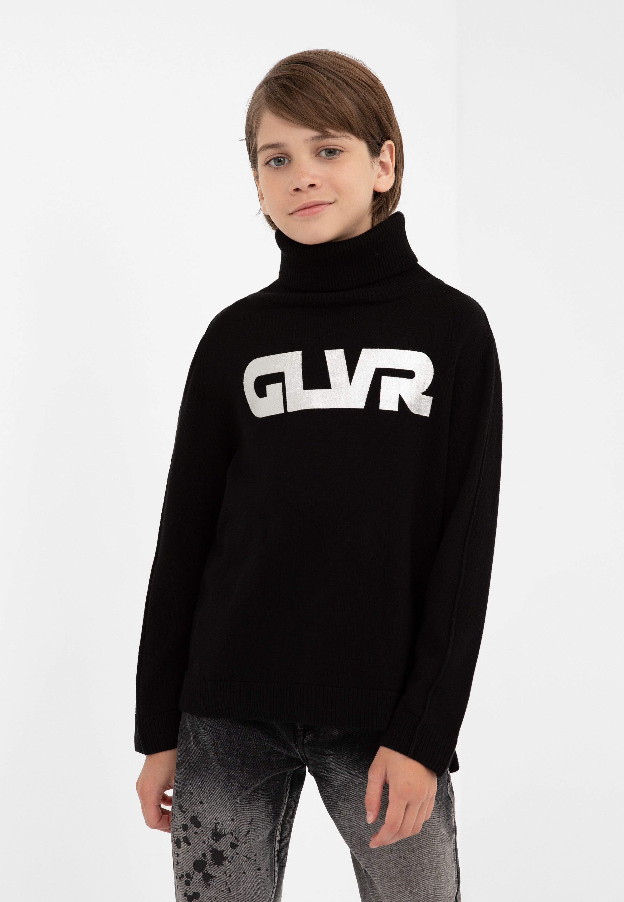 Gulliver Rollkragenpullover mit kontrastfarbigem Frontdruck