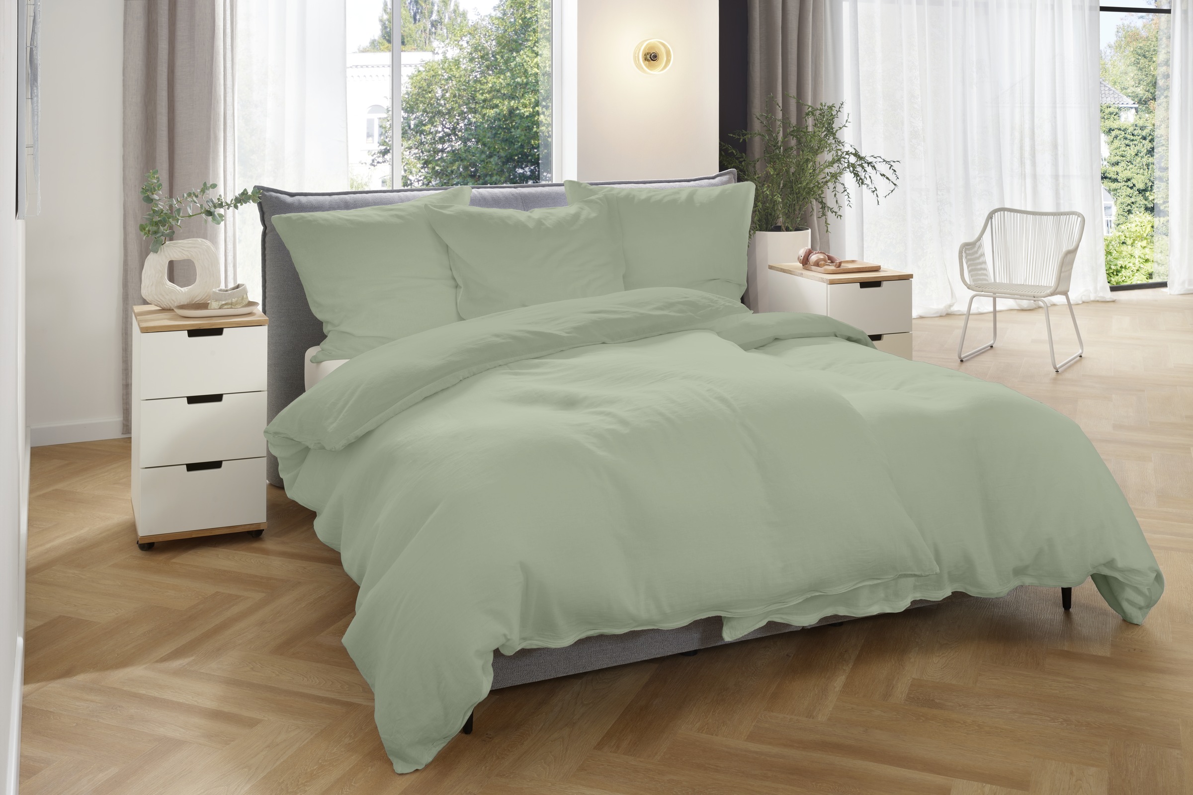 Primera Bettwäsche "Halbleinen-Bettwäsche" 2 tlg. Uni günstig online kaufen