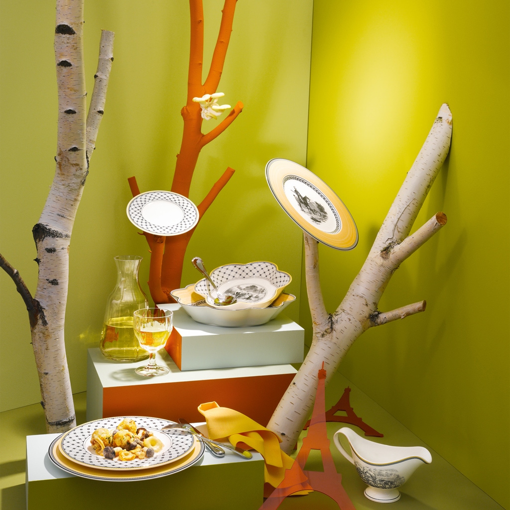 Villeroy & Boch Frühstücksteller »Frühstücksteller Audun Promenade ø 21,6 cm 6er Set weiß-grau-gelb«