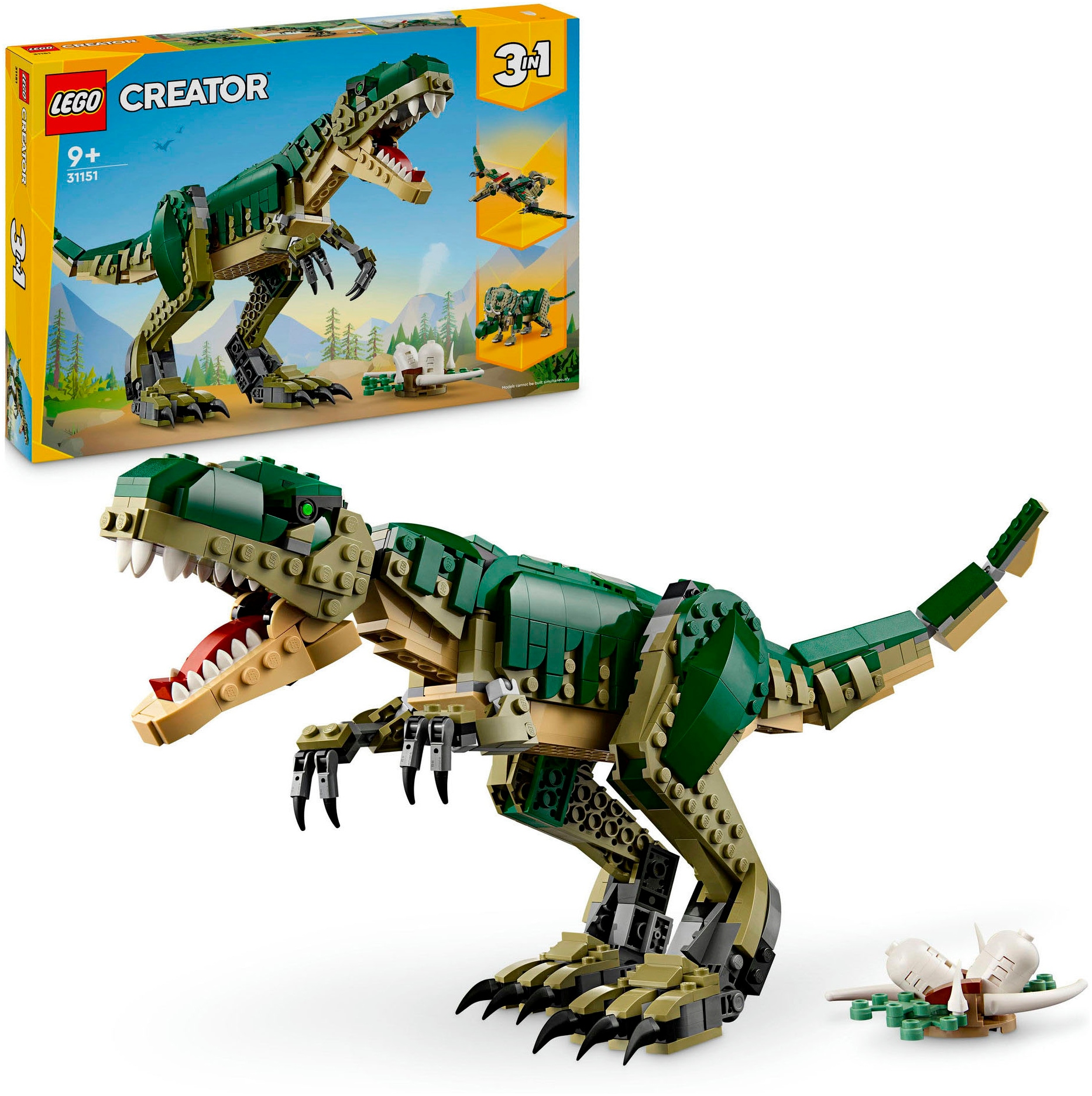 Konstruktionsspielsteine »T.Rex (31151), LEGO Creator 3in1«, (626 St.), Made in Europe