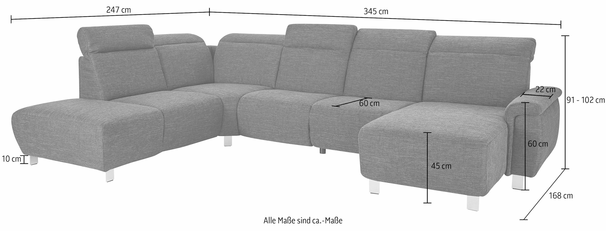 sit&more Wohnlandschaft »Township U-Form«, wahlweise mit elektrischer Wallfree-Funktion