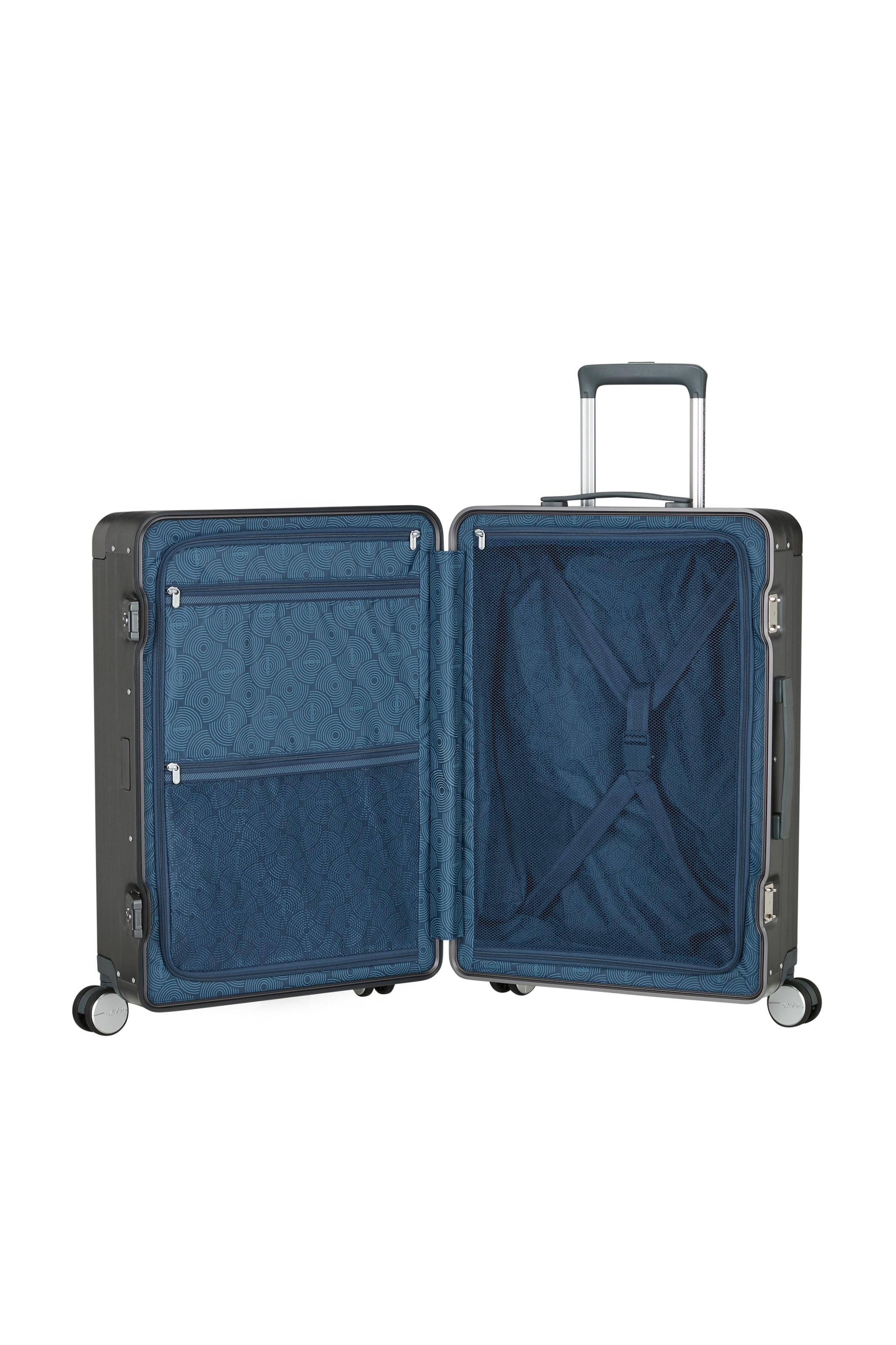 American Tourister® Hartschalen-Trolley »SOUNDBOX ALU, verschiedene Größen und Farben« 73 l 4 Rollen Hartschalen-Koffer zwei TSA-Schlösser Aluminium-Koffer