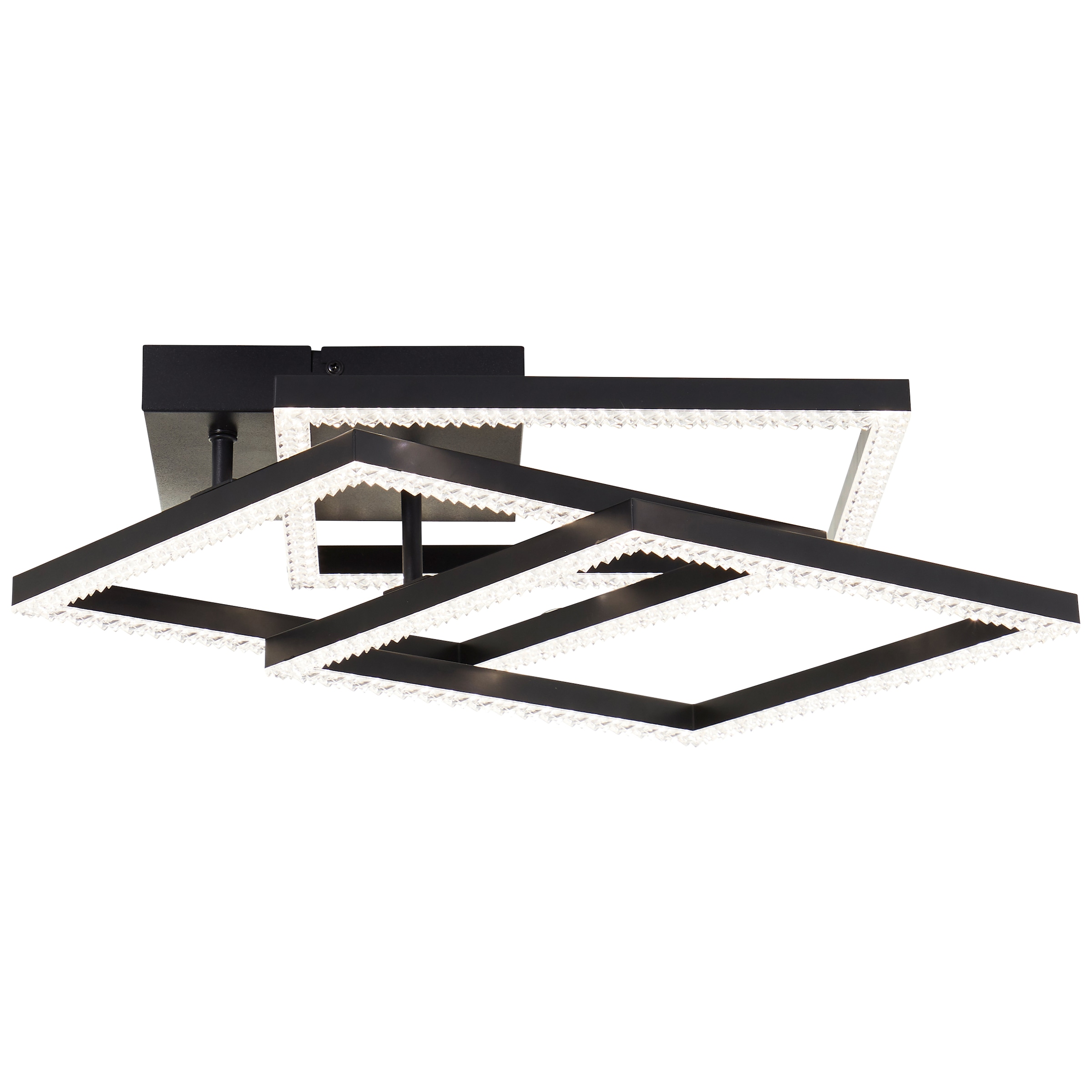 Brilliant LED Deckenleuchte »Ranni«, 47 x 47, 3900 lm, 4000 K, Kristalloptik, schwenkbar, schwarz
