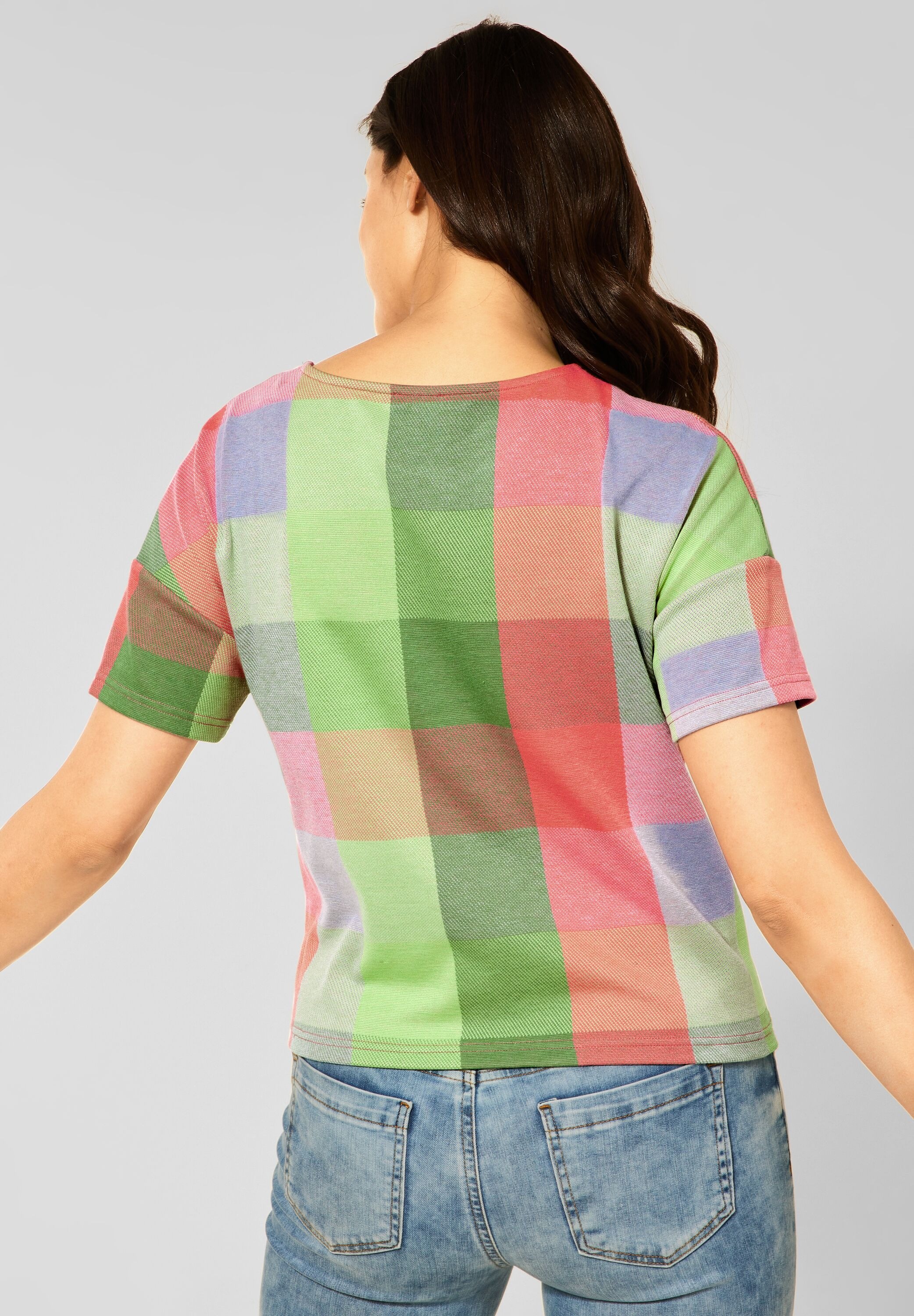STREET ONE T-Shirt, mit Karomuster