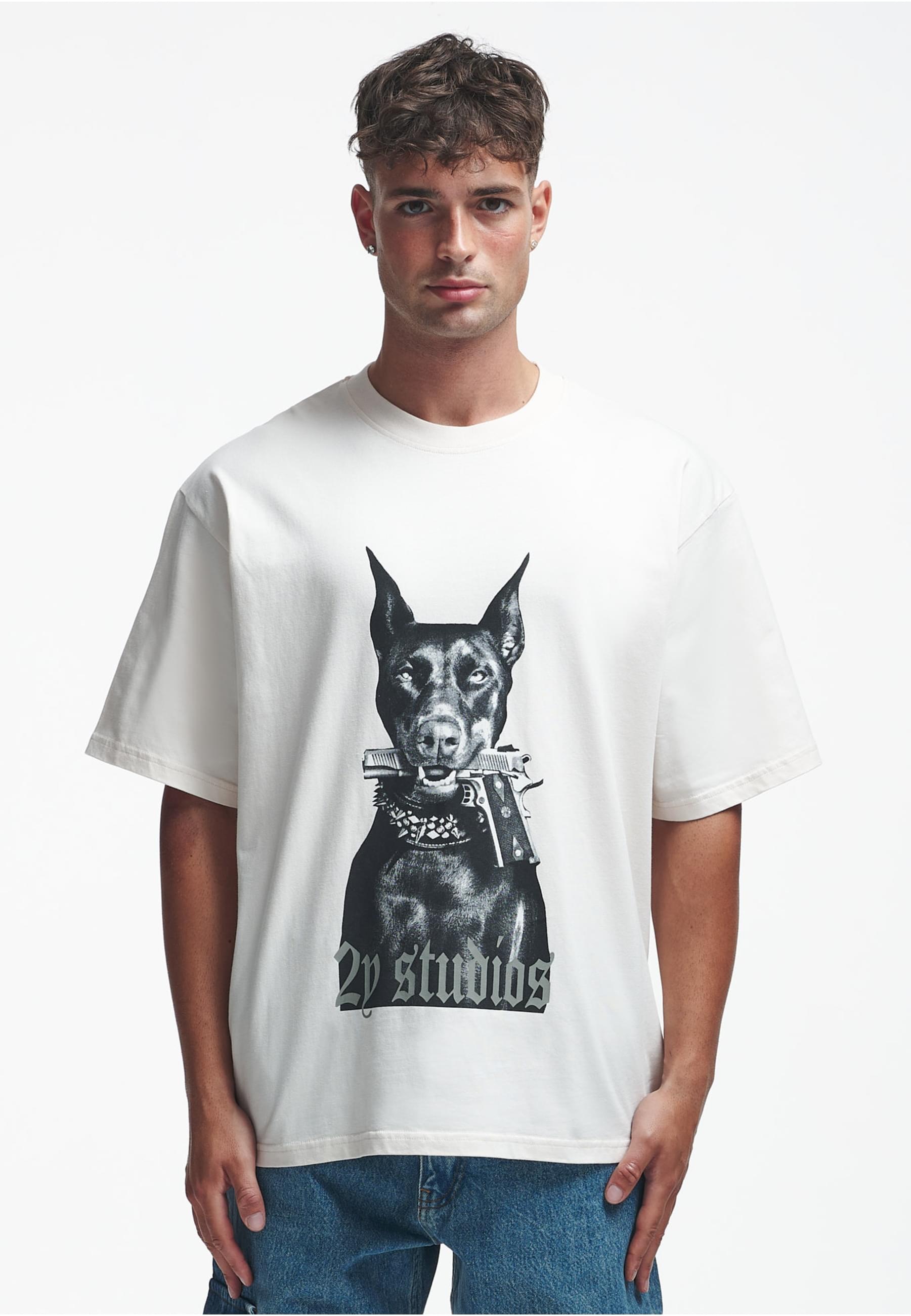 2Y Studios T-Shirt »2Y Studios Herren Doberman Oversize Tee«, (1 tlg.)