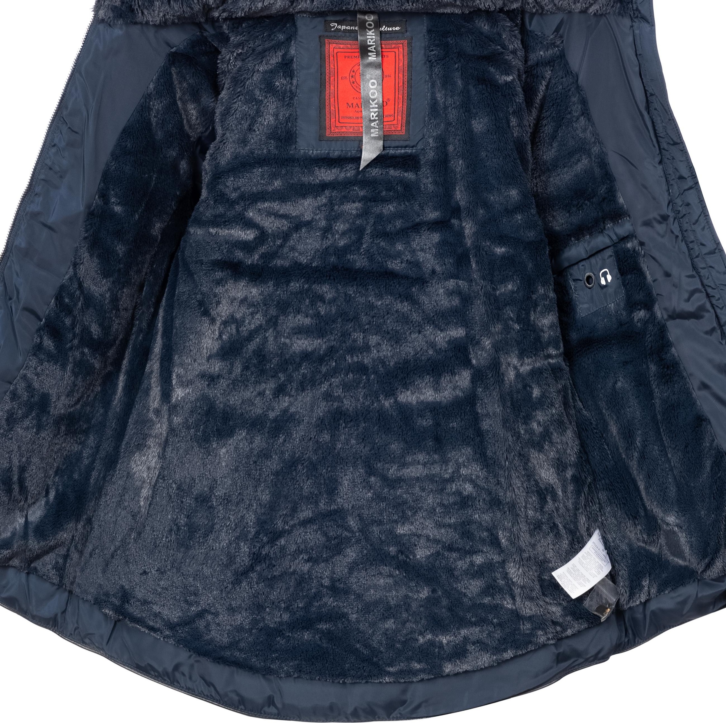 Marikoo Winterjacke »Amber«, mit Kapuze, stylische Steppjacke mit Teddyfutter