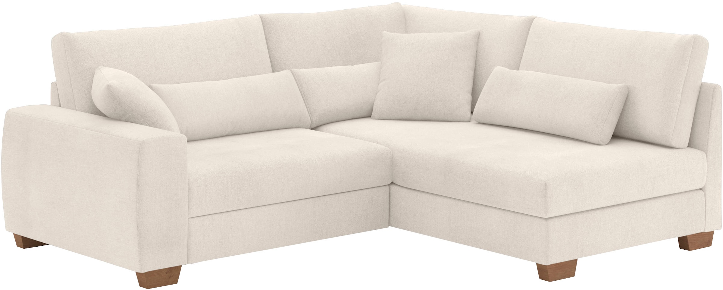 Mr. Couch Ecksofa »Helena L-Form, bis 140 kg belastbar«, mit Taschenfederkern, wahlweise mit Bettfunktion