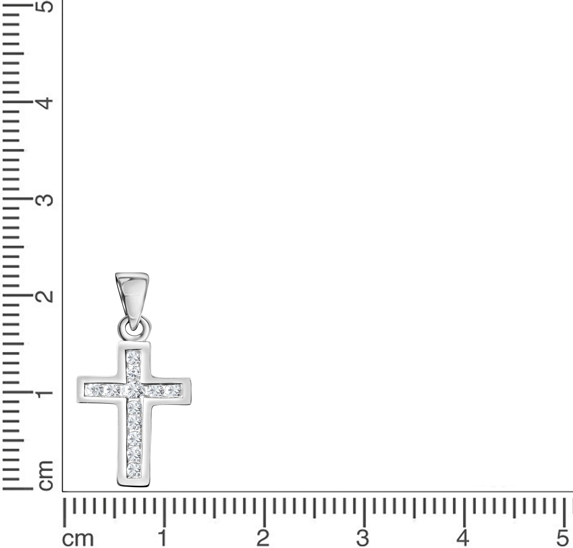 Firetti Kettenanhänger »Schmuck Geschenk Silber 925 Halsschmuck Anhänger Kreuz«, mit Zirkonia (synth.)