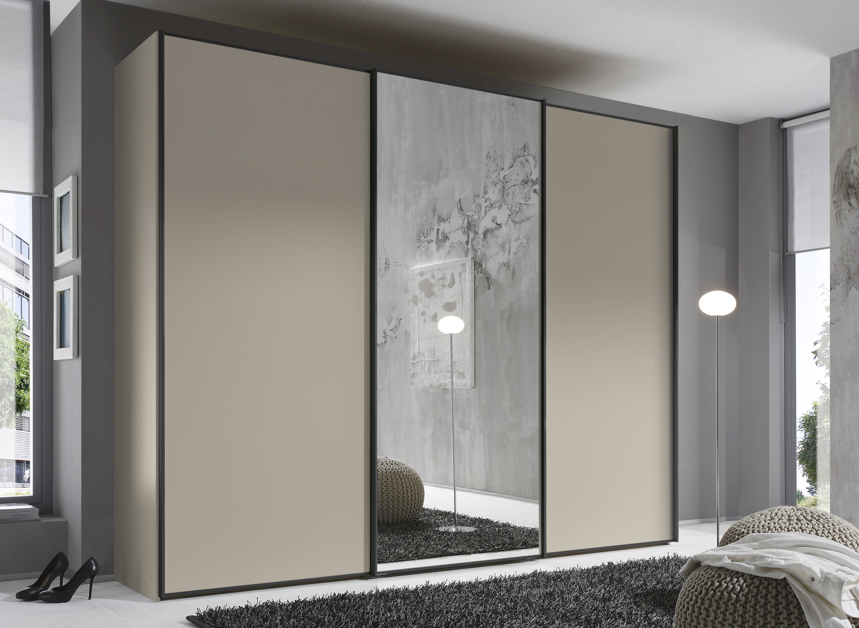 STAUD Schwebetürenschrank "Sinfonie Plus, edles Design in hochwertiger Qualität, Made in Germany" Mit Spiegeltür und vier verschiedenen Ausstattungsvarianten