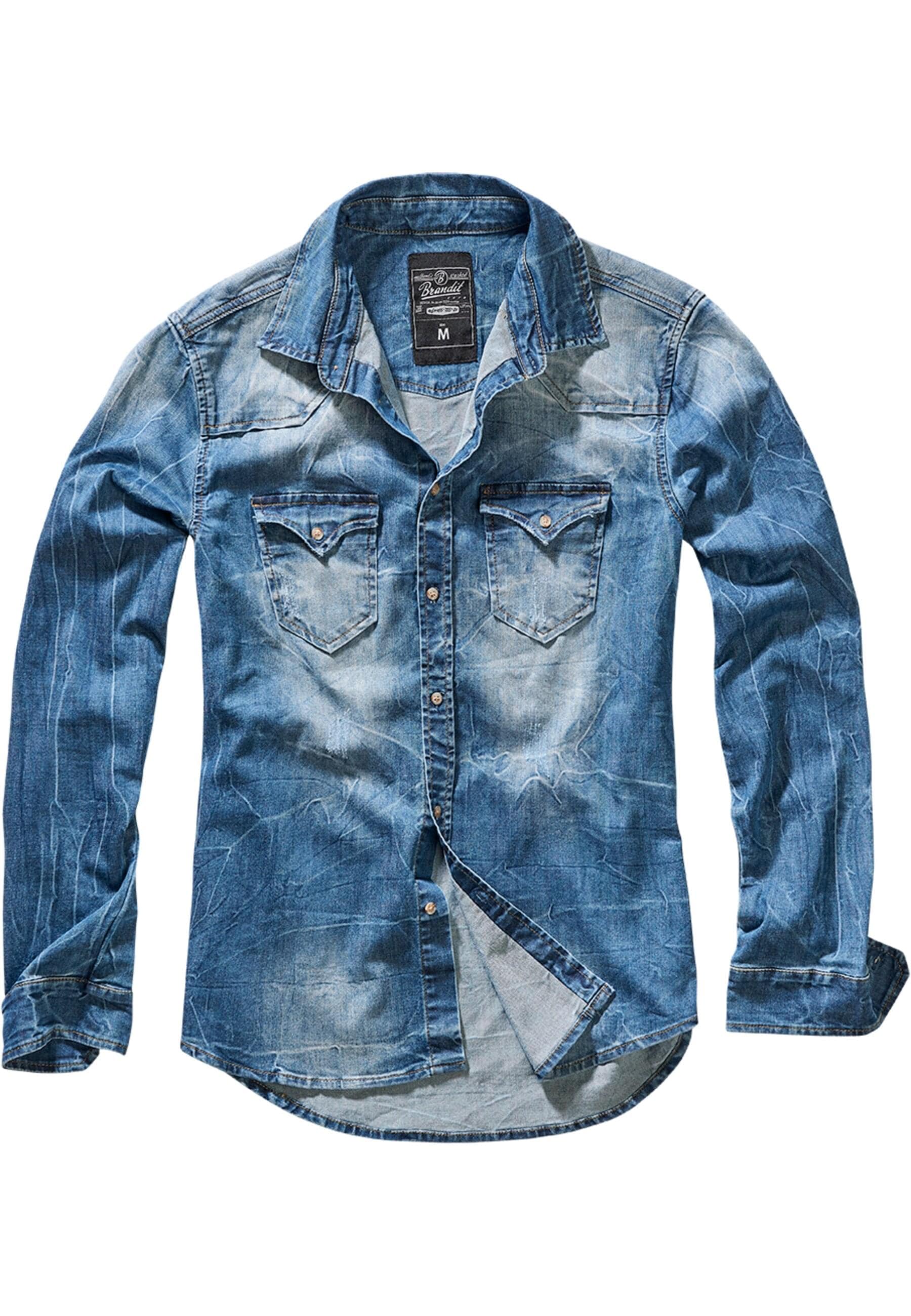 Brandit Langarmhemd "Brandit Herren Riley Denim Shirt", (1 tlg.)