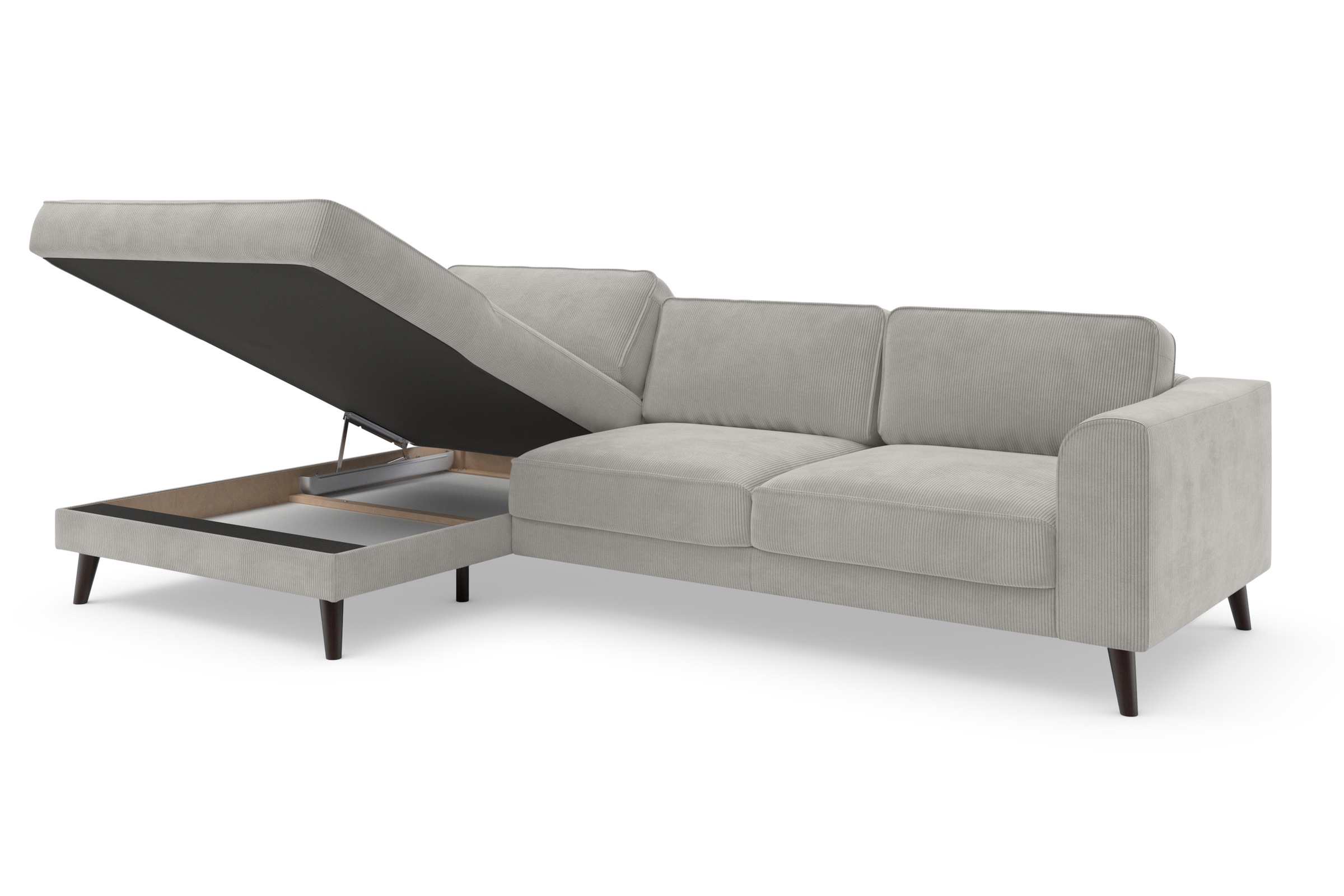 TRENDMANUFAKTUR Ecksofa »Lumber Jack, elegantes Designsofa, zeitlos modern, hoher Sitzkomfort«, wahlweise mit Bettfunktion u. Bettkasten, L-Form
