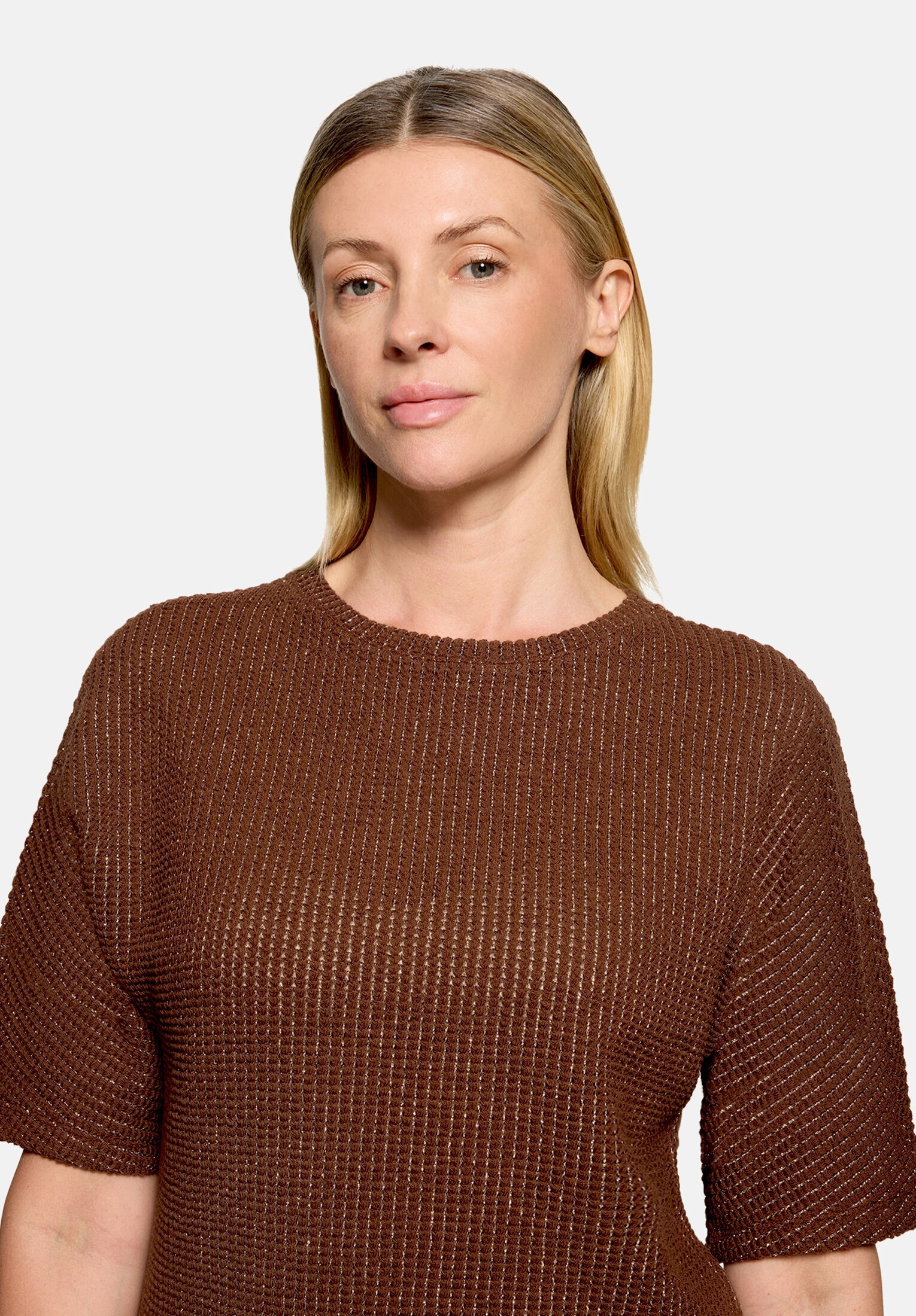 Betty&Co Kurzarmshirt »Damen mit Lurexfaden« 1