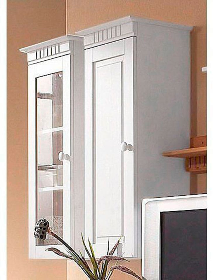 OTTO home Hängevitrine "Cubrix, wahlweise mit oder ohne Glastür" aus schönem massivem Kiefernholz, Breite 35 cm, Höhe 85 cm