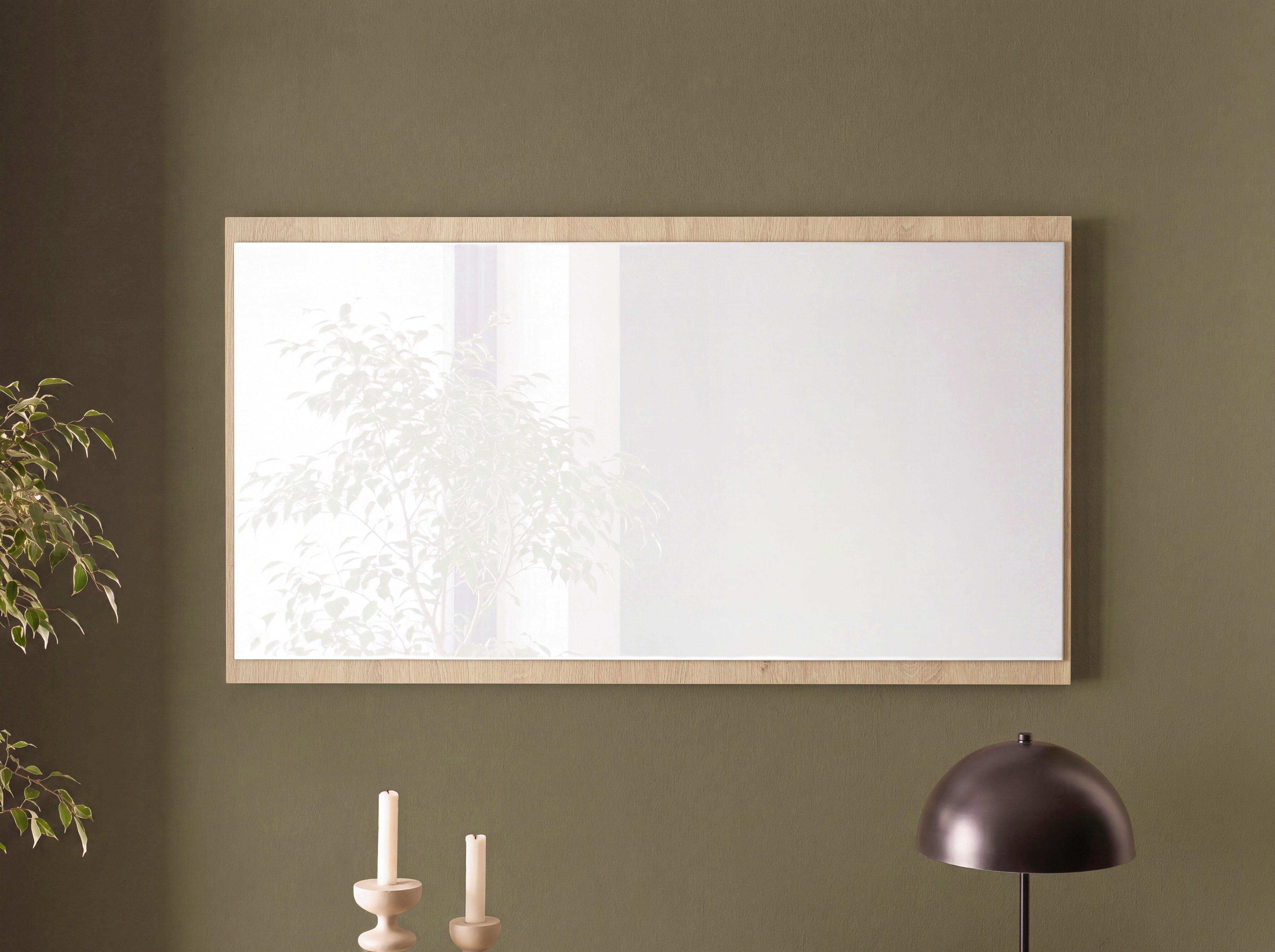 Home affaire Garderobenspiegel "Lund, Spiegel in Stone Oak, zeitloses Design" universell einsetzbar, eckig, 105 cm breit