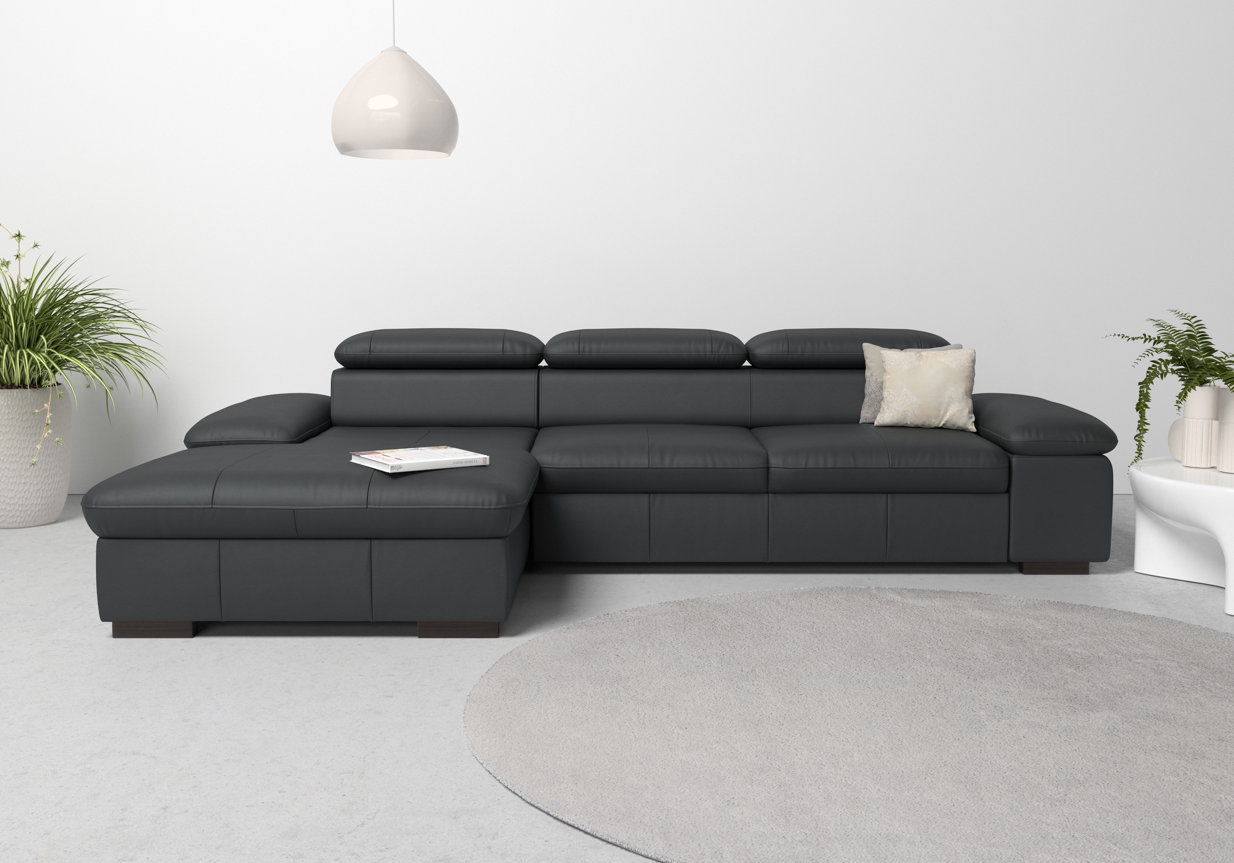 OTTO home Ecksofa "Alberto L-Form" mit Kopfteilverstellung, wahlweise mit Schlaffunktion