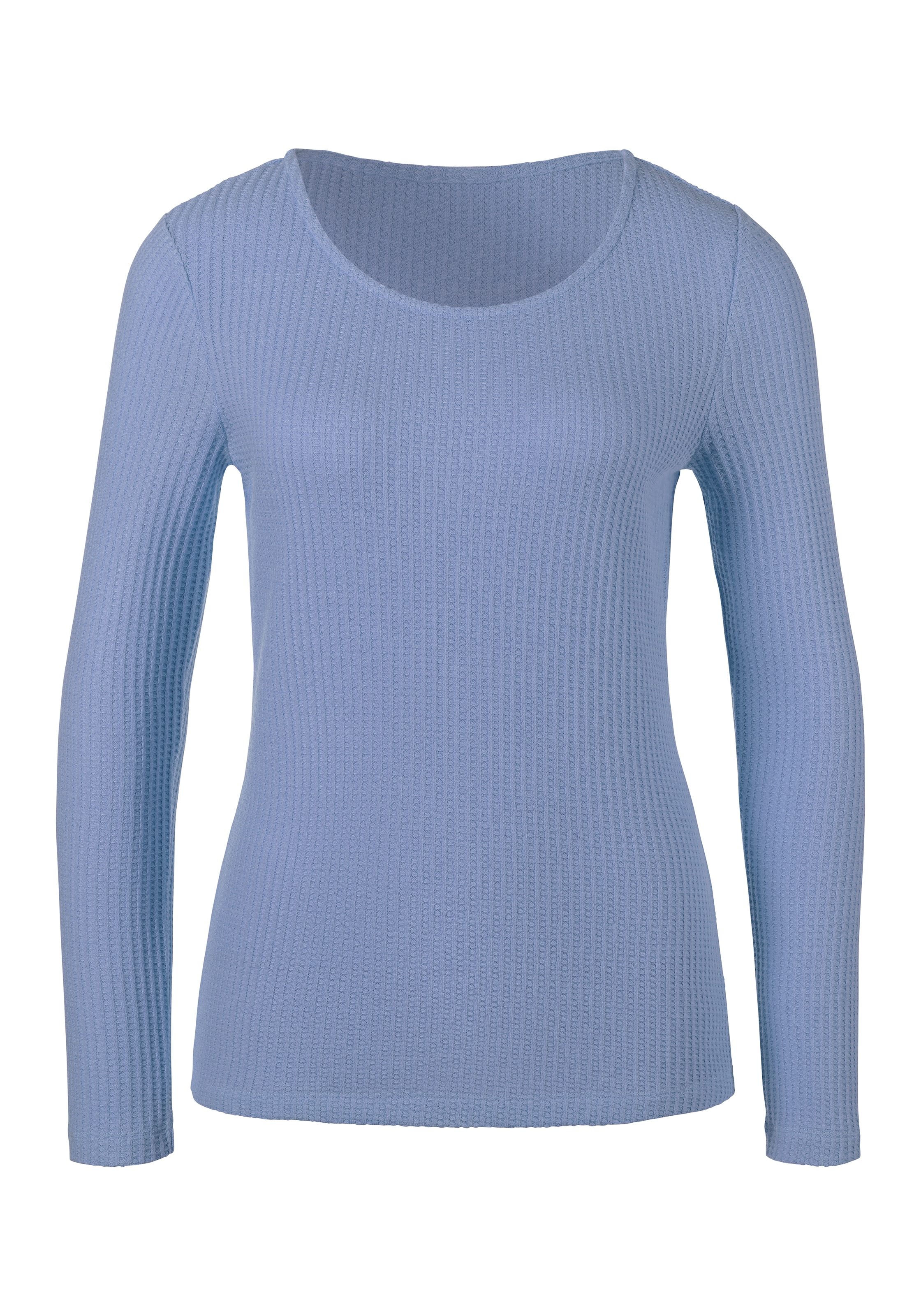 LASCANA Langarmshirt, in modischer Pique-Optik