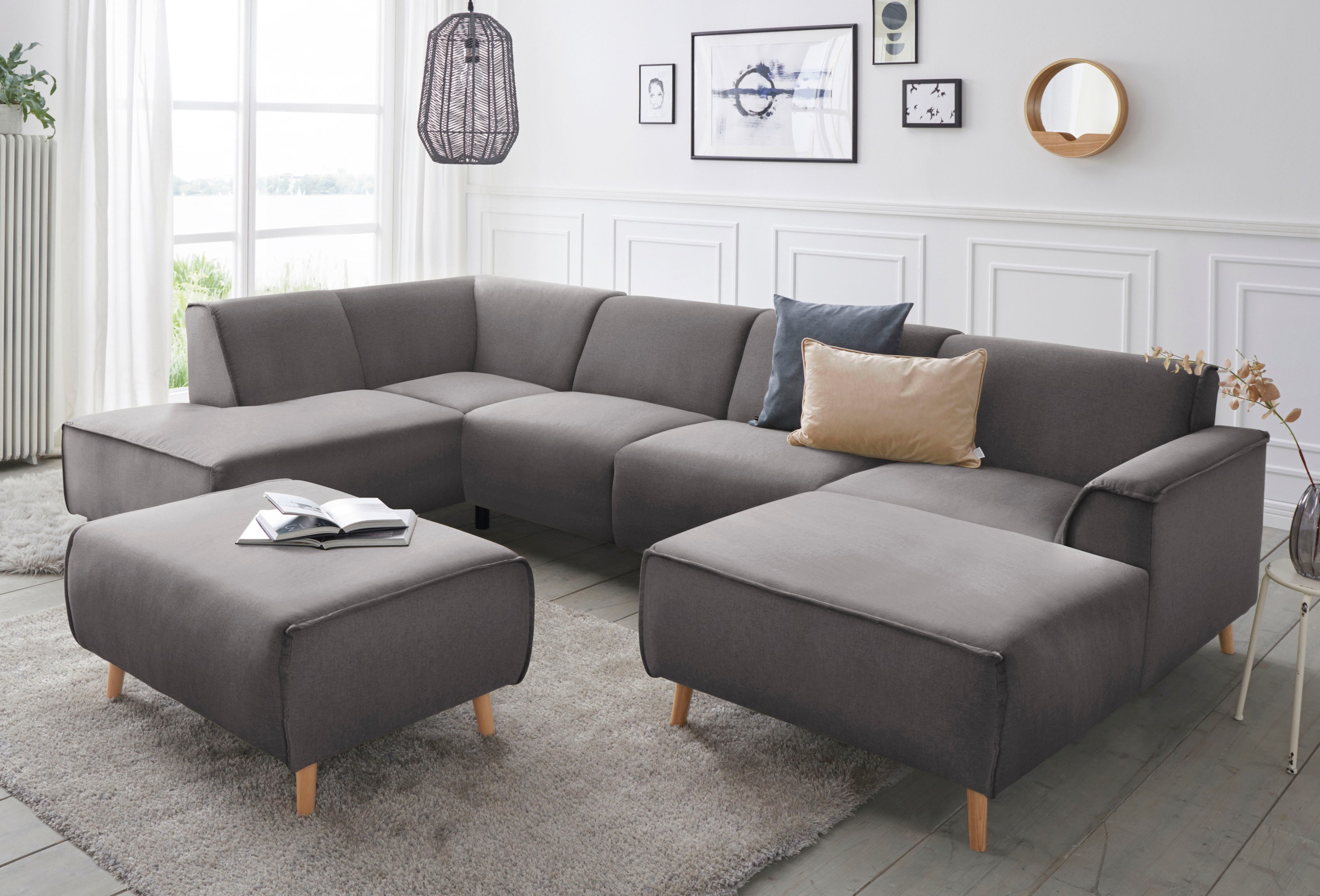 Home affaire Wohnlandschaft "Janek Scandic Design, elegant und zeitlos U-Fo günstig online kaufen