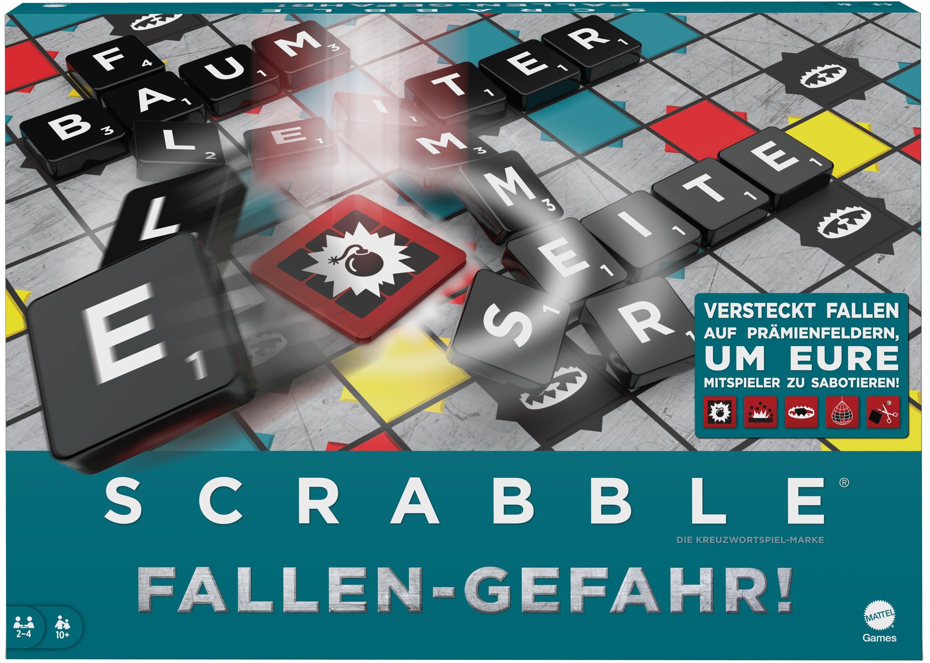 Mattel games Spiel »Scrabble BAUR | Fallen-Gefahr«