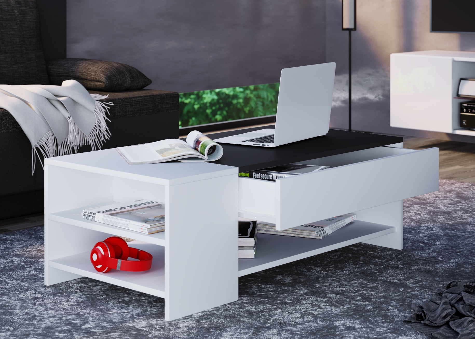 VCM Beistelltisch »Holz Sofatisch Couchtisch Schublade Tindus«