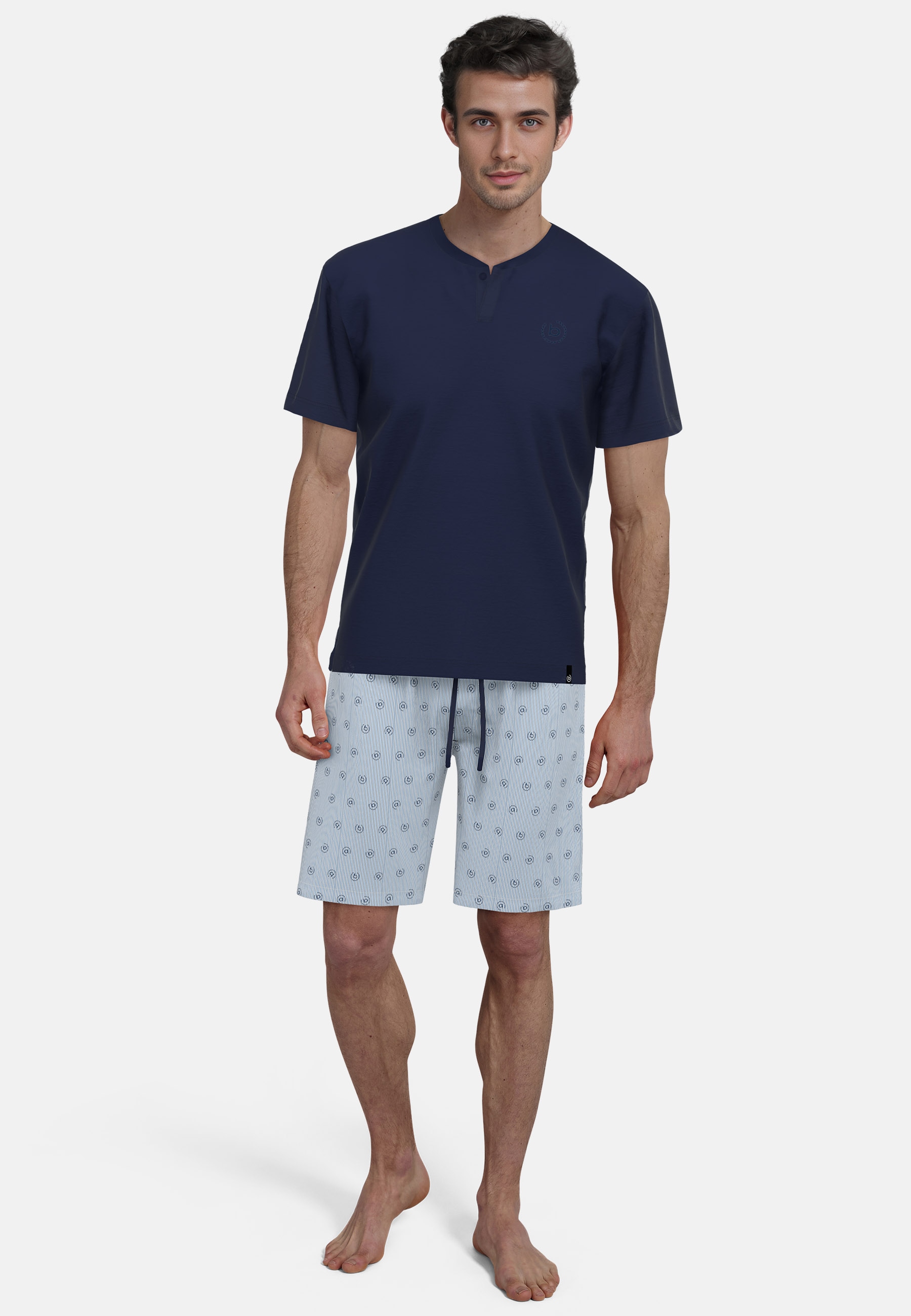 bugatti Shorty "Florenz", 2 Stk. V-Ausschnitt, Kurzarm, kurze Hose, mit Log günstig online kaufen