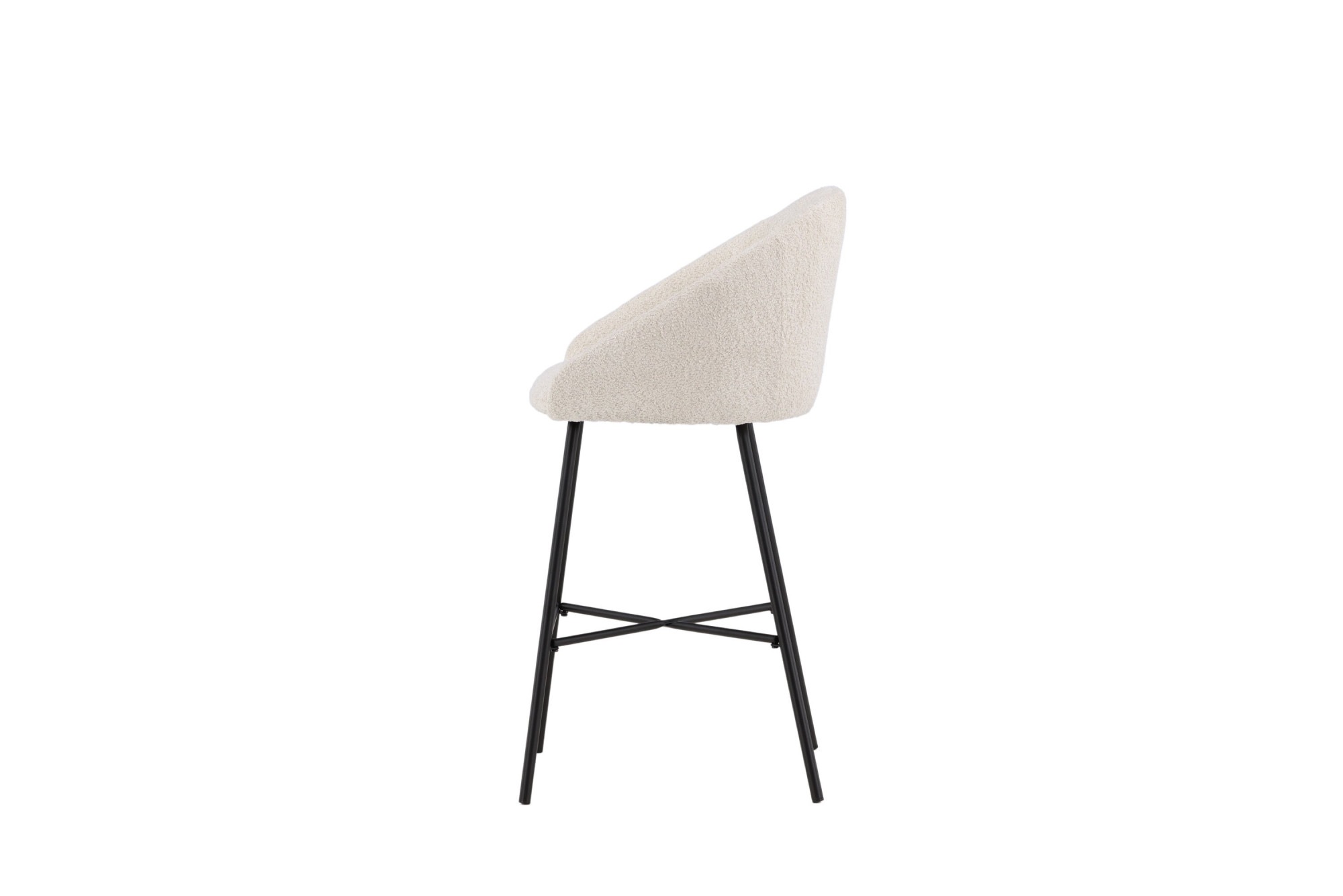 Venture Home Barhocker »Velvet, 2er-Set Barhocker mit weißem Teddy-Sitz, belastbar bis 150 kg« 2 Stk. tlg. Tresenstuhl, Plüsch-Bezug, schwarzer Stahlrahmen, Fußstütze, kuschelig