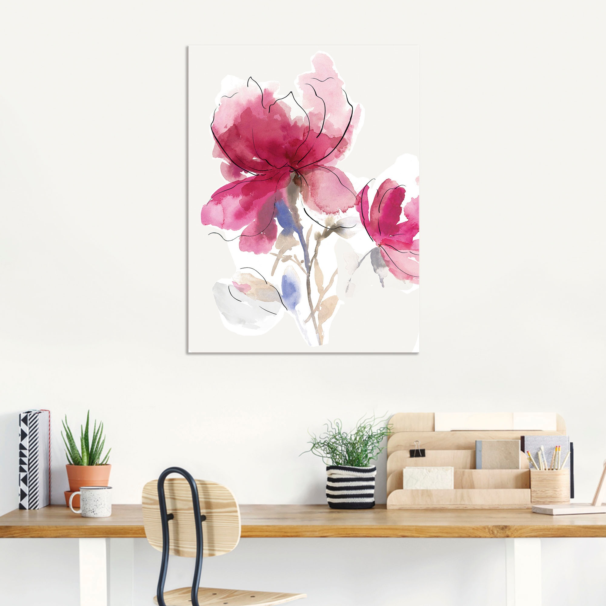 Artland Wandbild »Rosige Blüte I.«, Blumenbilder, (1 St.), als Alubild, Leinwandbild, Wandaufkleber oder Poster in versch. Größen