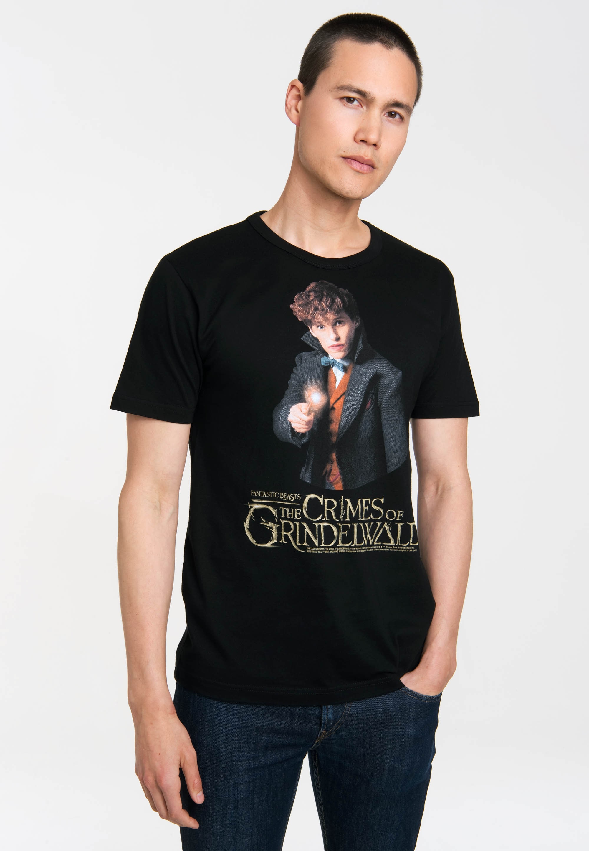 LOGOSHIRT T-Shirt »Newt Scamander«, mit Phantastische Tierwesen-Frontprint