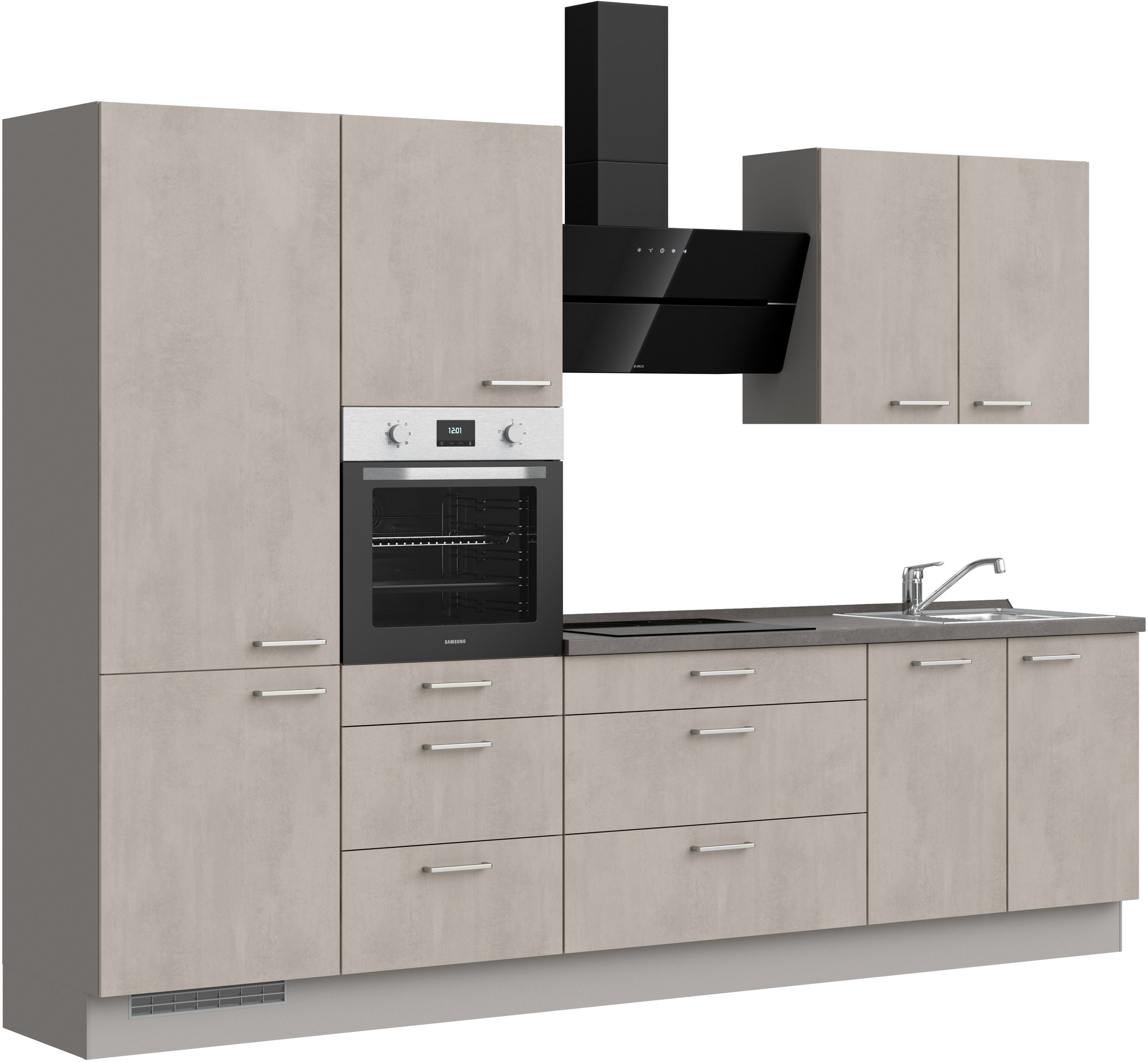 nobilia® Küchenzeile »"Riva II"«, vormontiert, Ausrichtung wählbar, Breite 300 cm, wahlw. mit E-Geräten