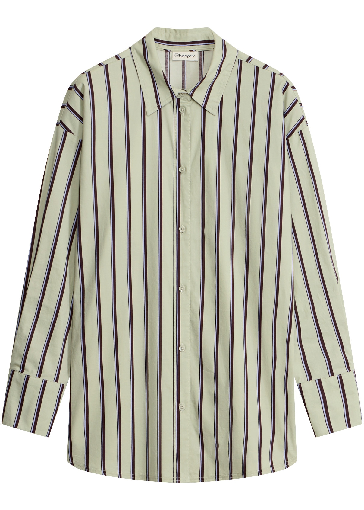 bonprix Hemdbluse Oversize-Passform, hüftbedeckende Länge, mit überschnittener Schulter