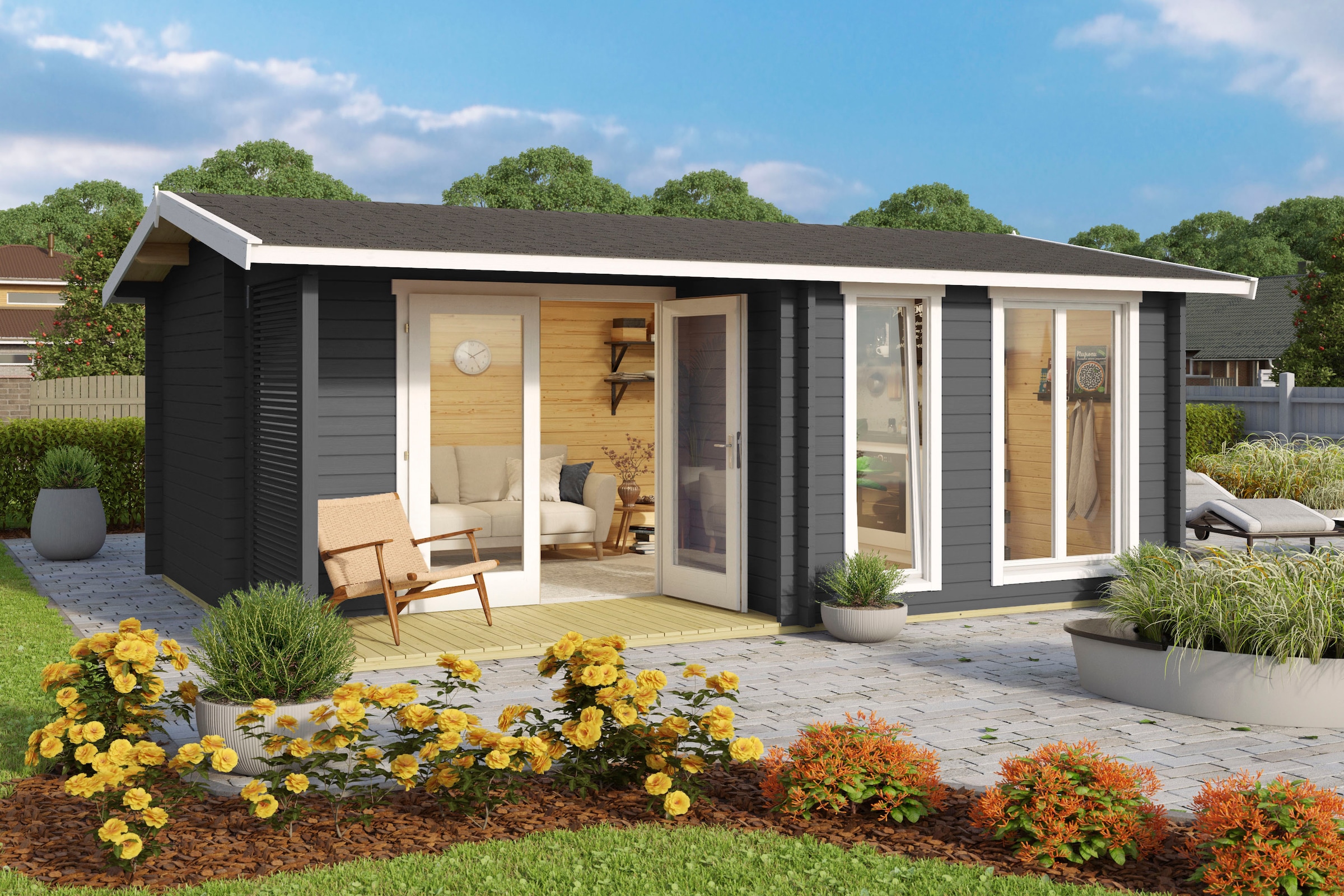 LASITA MAJA Gartenhaus »BRIGHTON«, (Set, inkl. Fussbodenbretter zum verlegen)