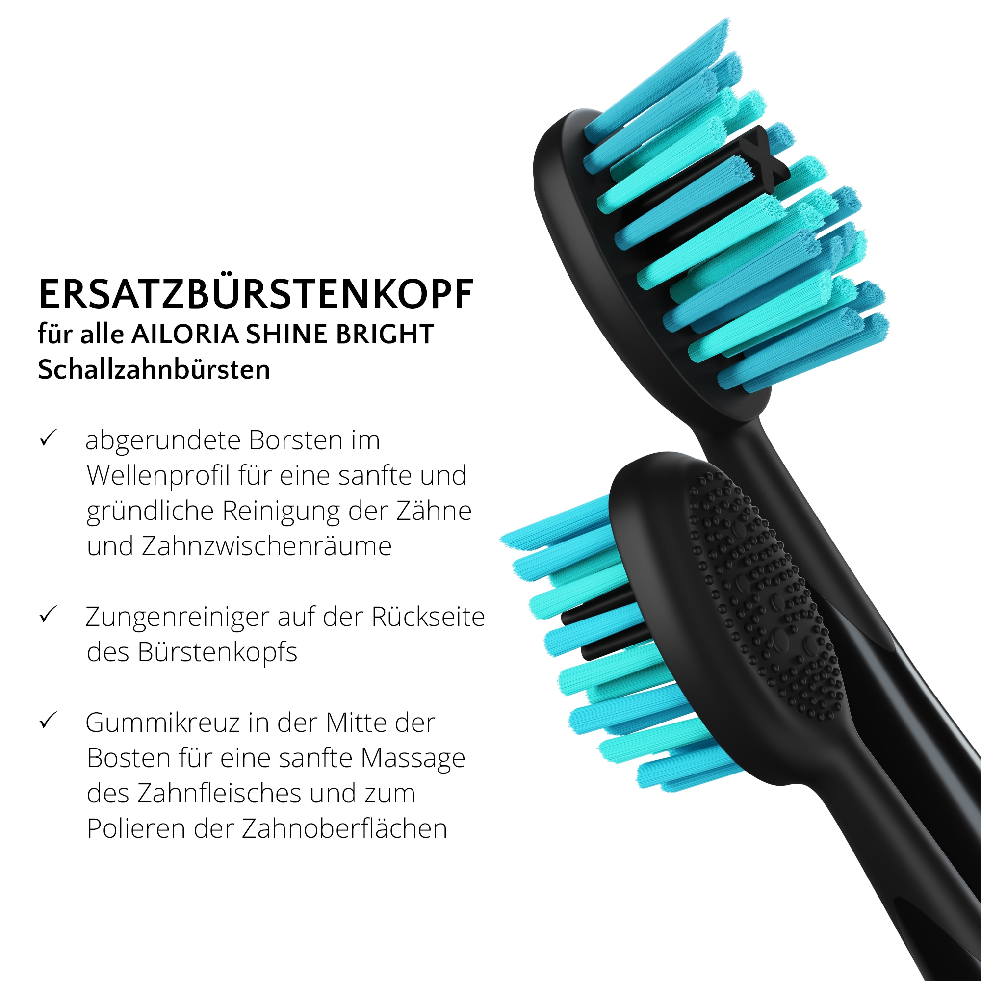 AILORIA Aufsteckbürsten »Extra Clean Ersatzbürstenköpfe 12er Set SHINE BRIGHT«