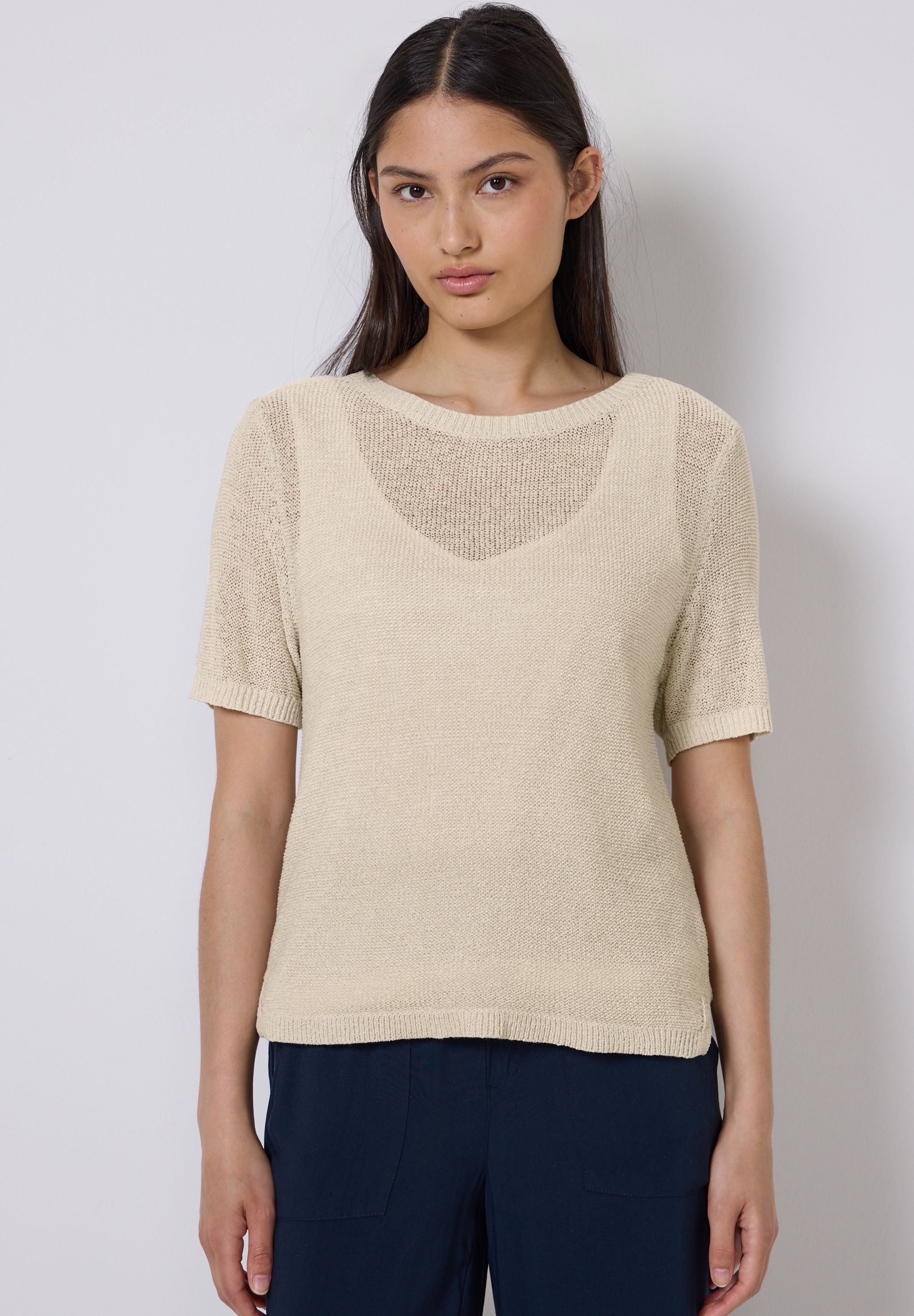 STREET ONE STUDIO Kurzarmpullover, mit grober Struktur günstig online kaufen